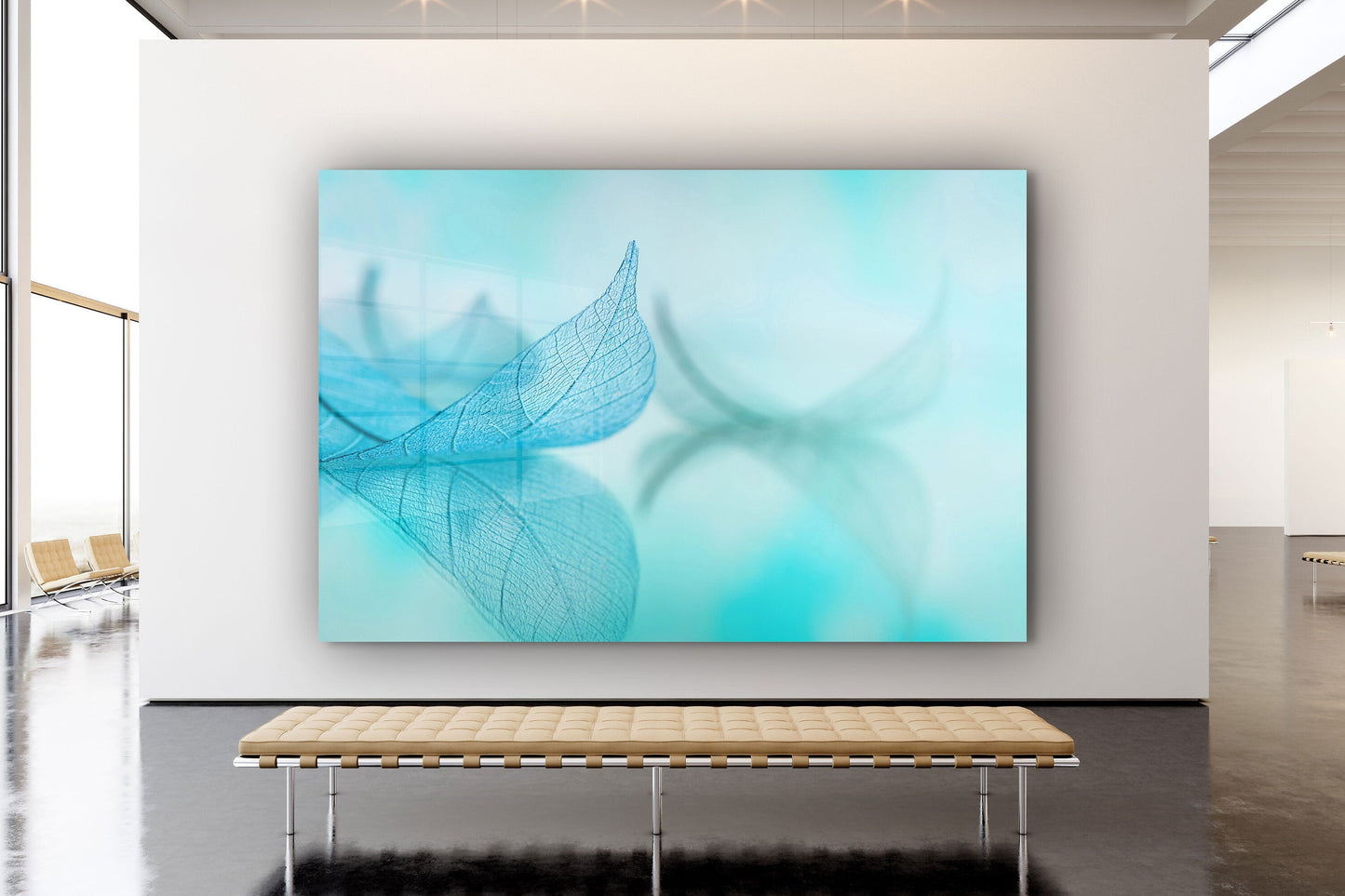 Abstract Feathers, Large Glass Wall Art