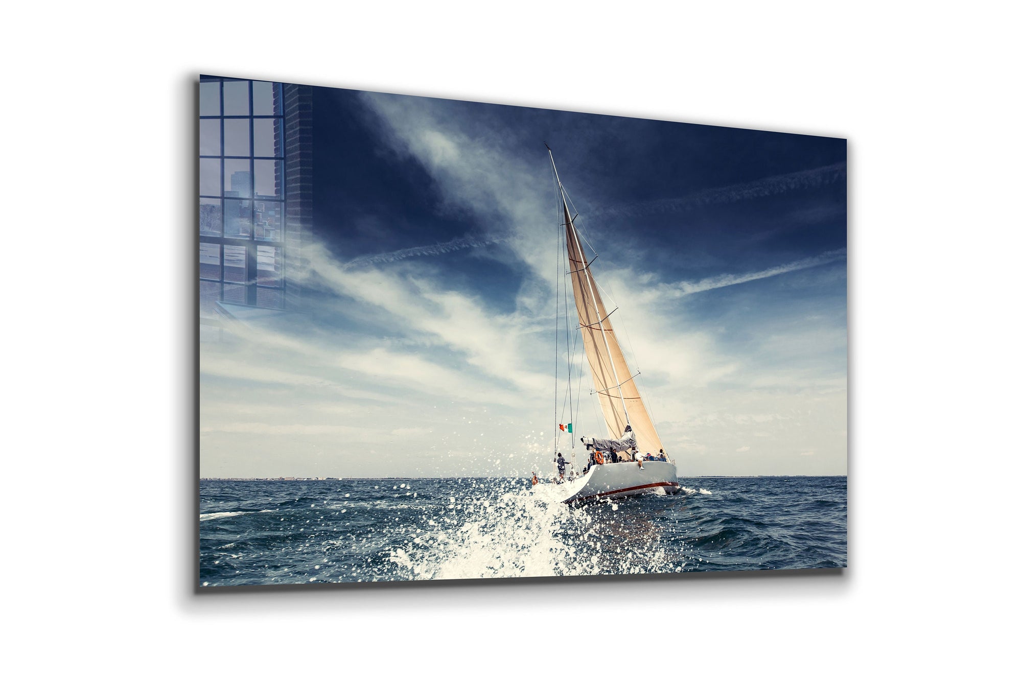 Sailboat, Large Glass Wall Art