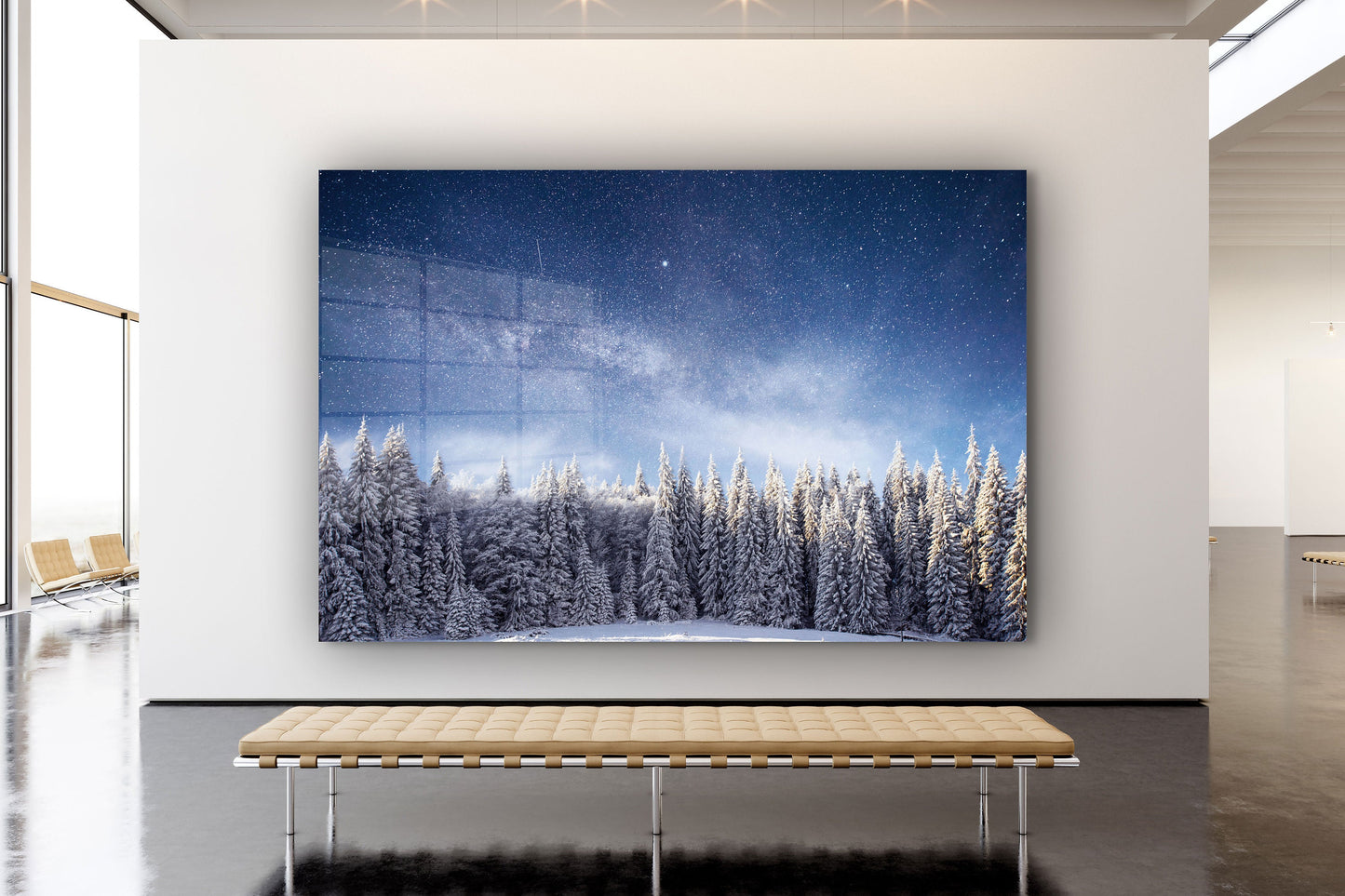 Snowy Forest, Large Glass Wall Art