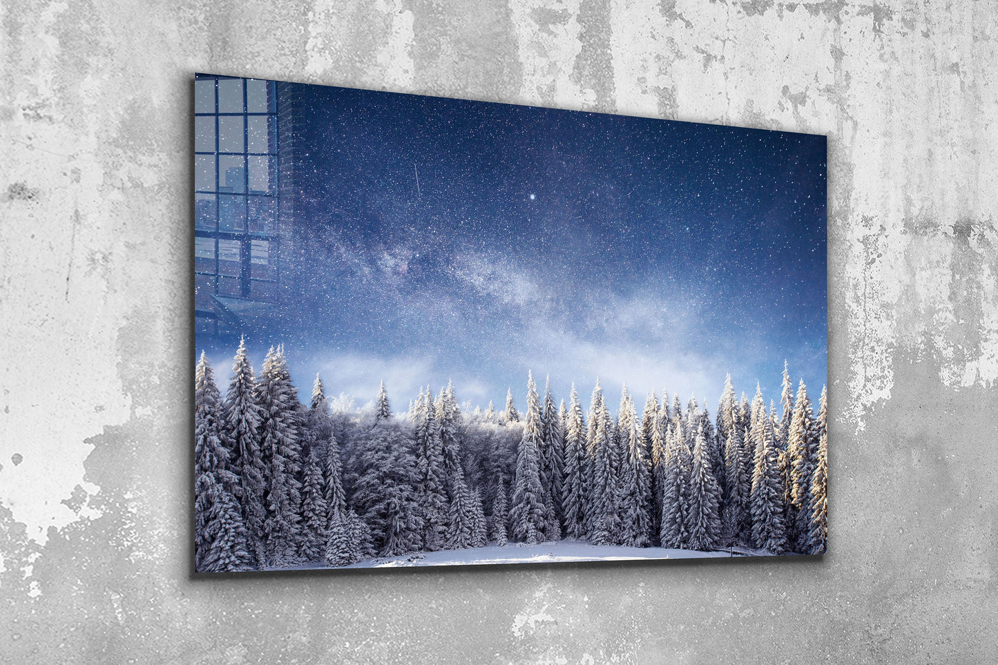 Snowy Forest, Large Glass Wall Art