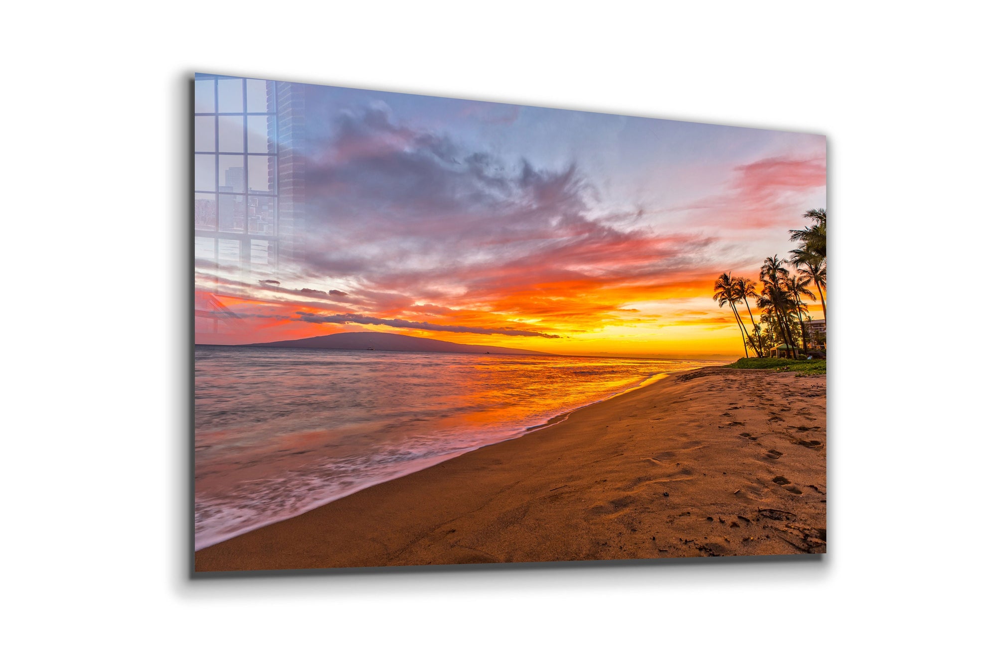 Sunset Beach, Large Glass Wall Art