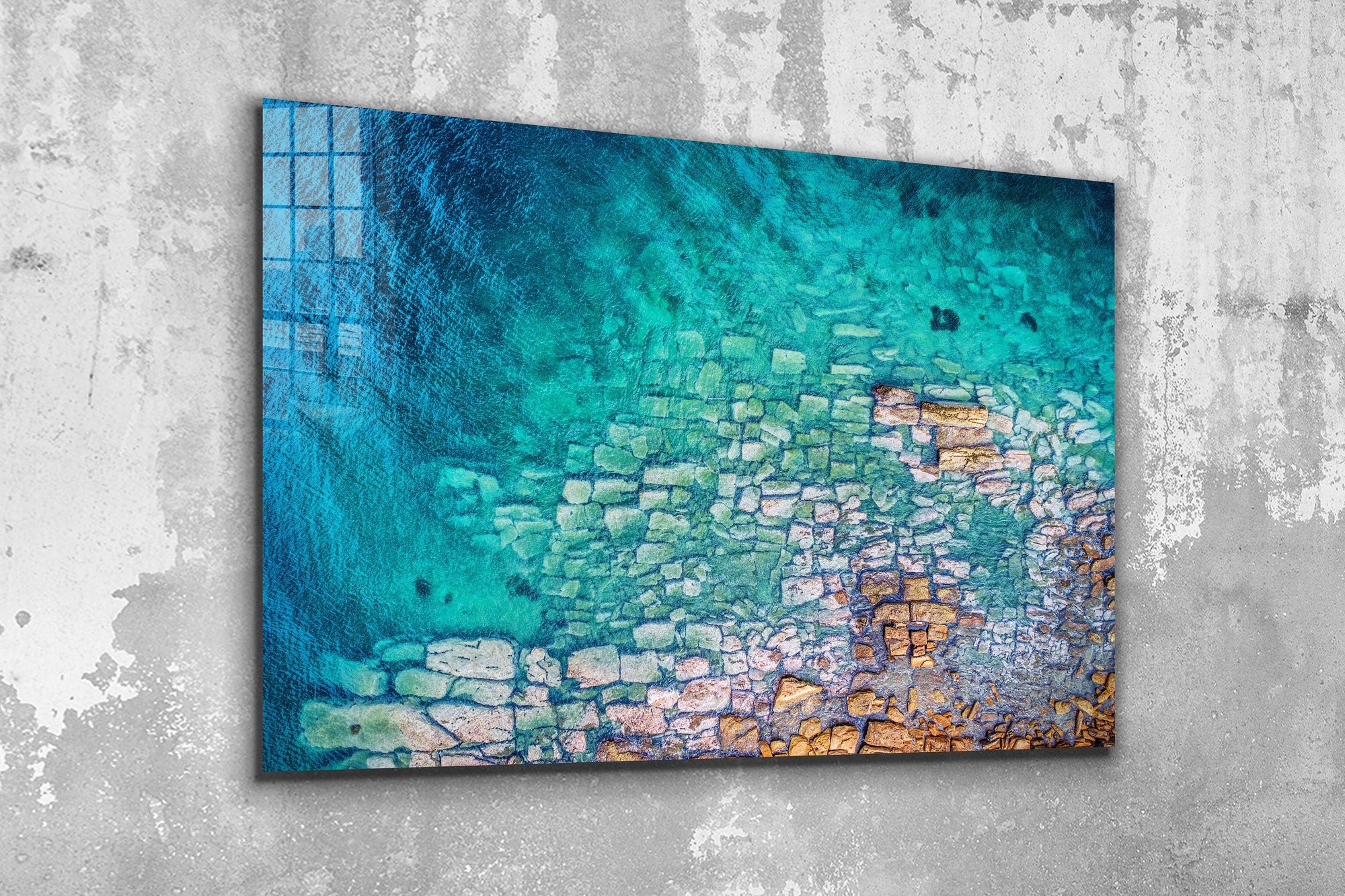 Blue Coast, Large Glass Wall Art