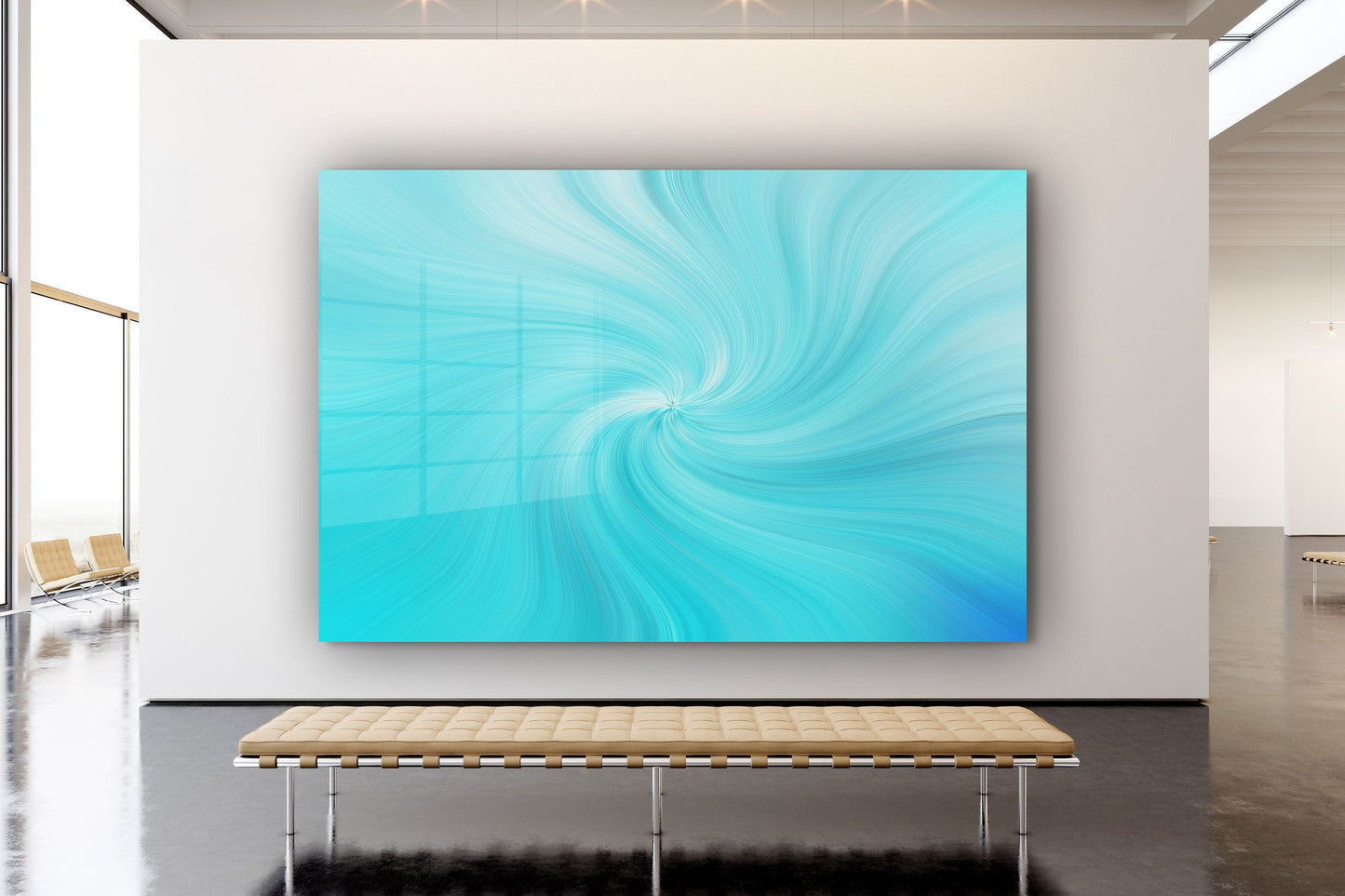 Abstract Blue, Large Glass Wall Art
