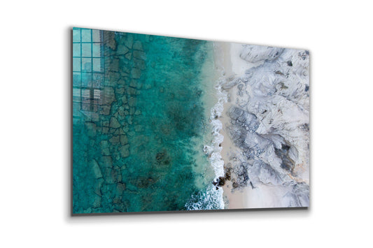 Sea and Rocks, Large Glass Wall Art