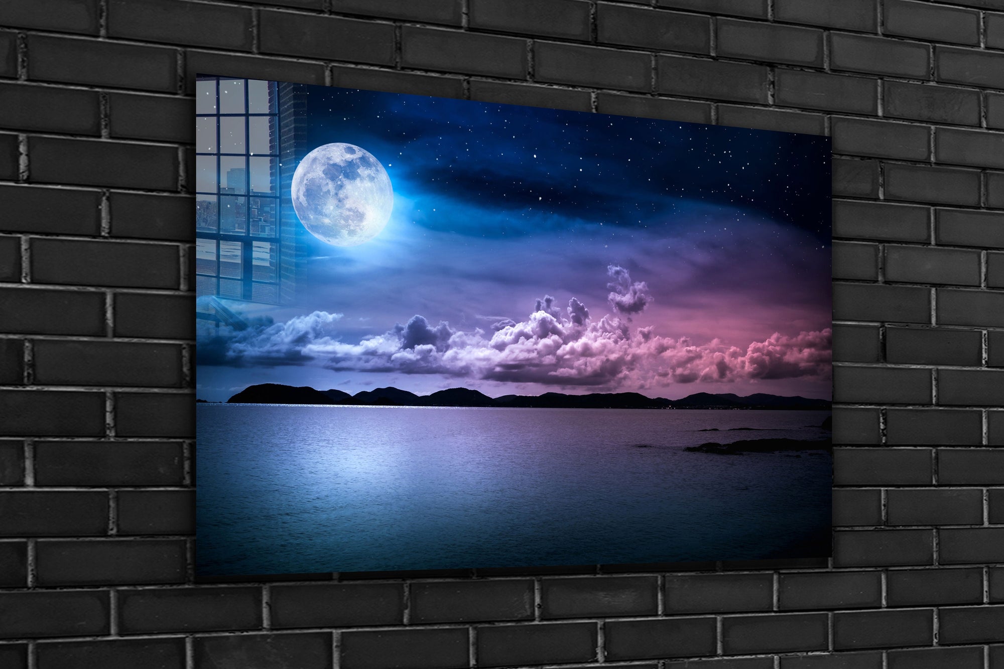 Moon, Large Glass Wall Art