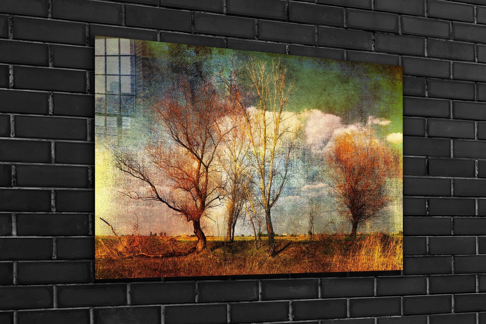 Four Seasons Trees, Large Glass Wall Art