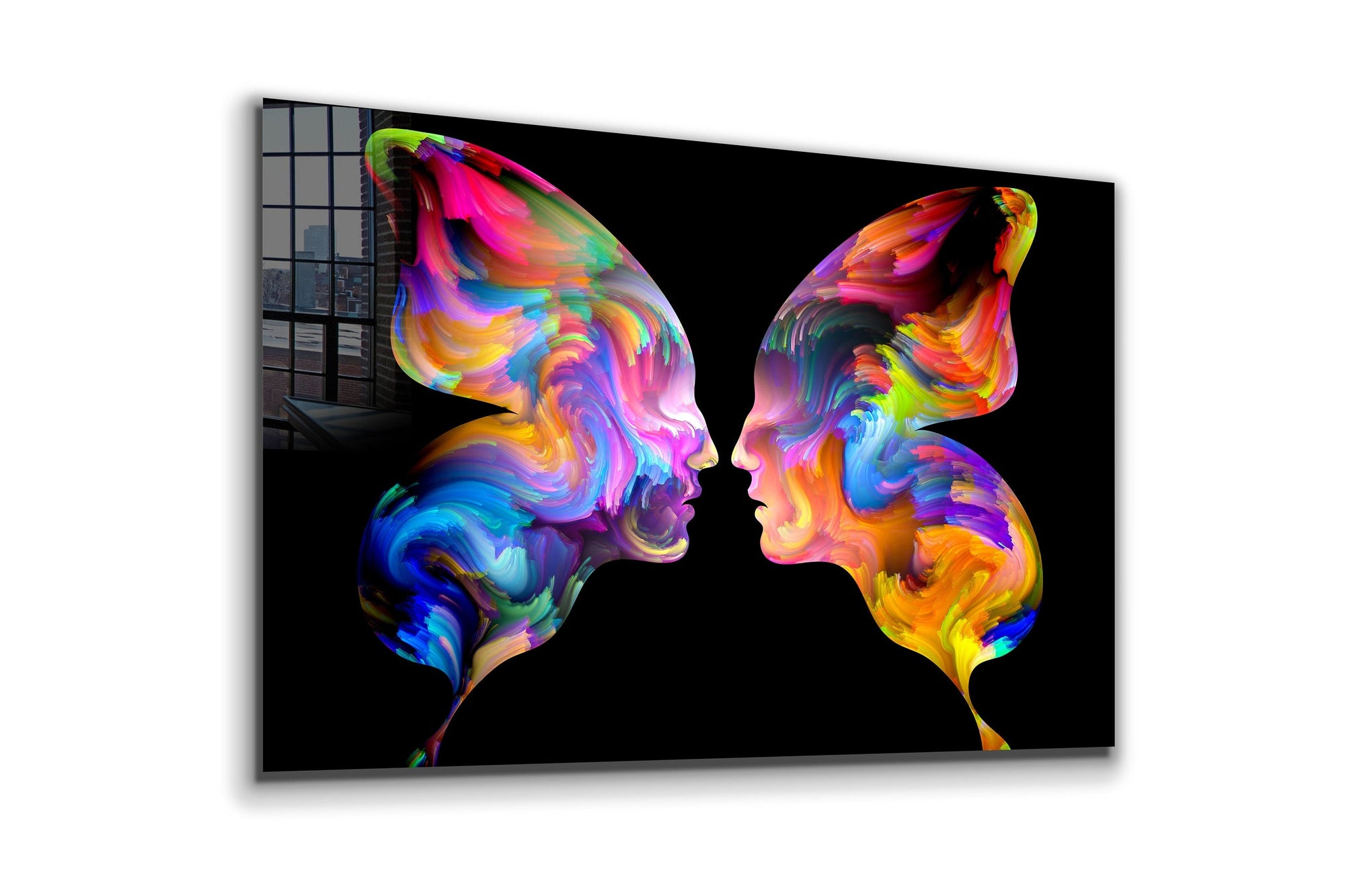 Abstract Human, Large Glass Wall Art