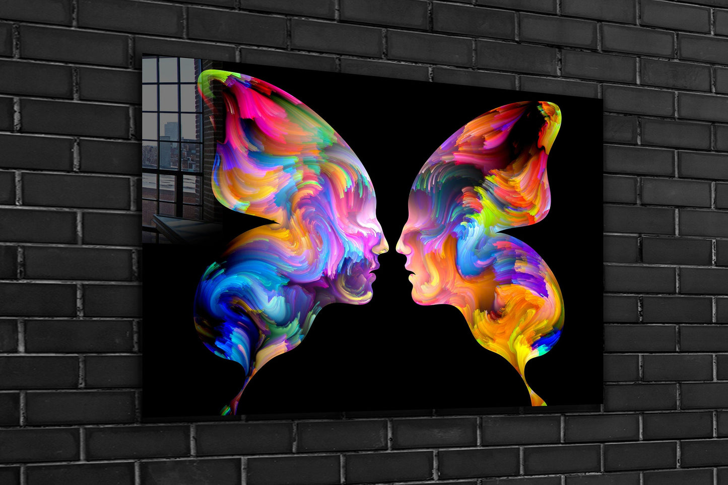 Abstract Human, Large Glass Wall Art
