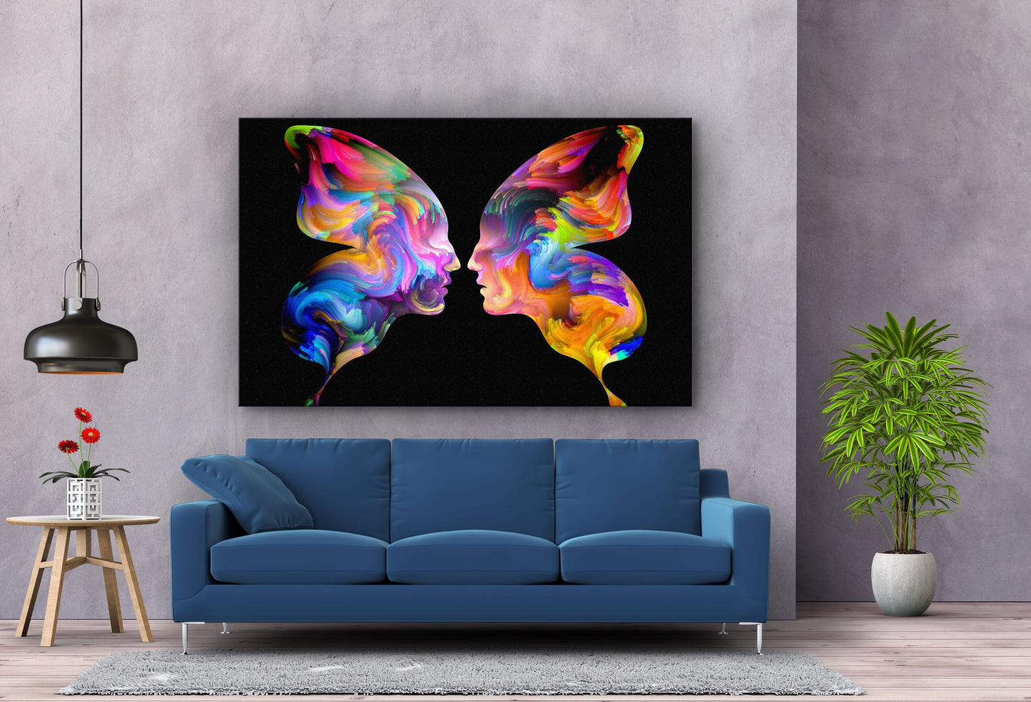 Abstract Human, Large Glass Wall Art