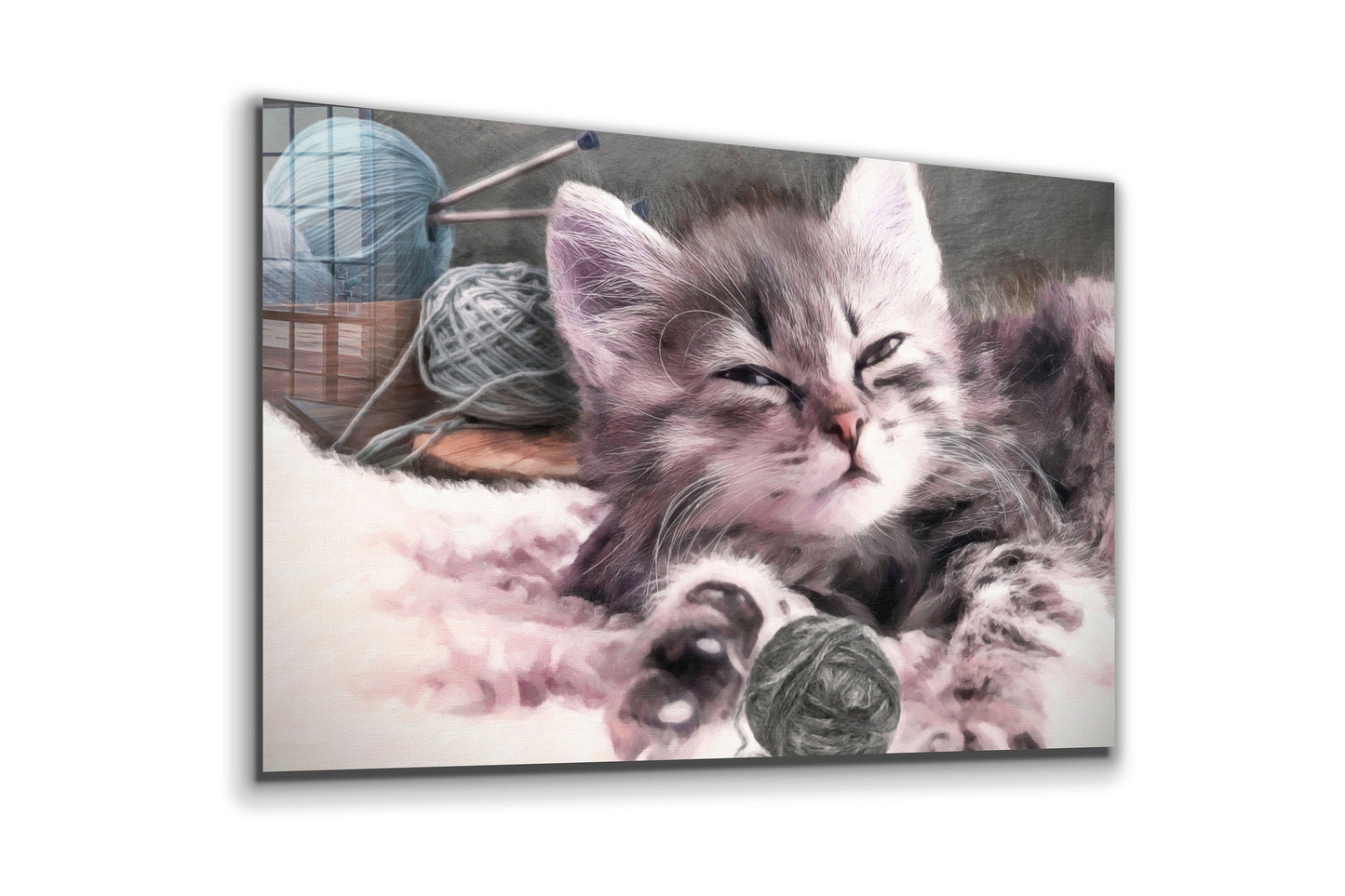 Cute Cat, Large Glass Wall Art