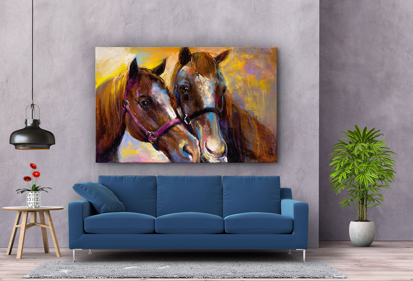 Horses, Large Glass Wall Art