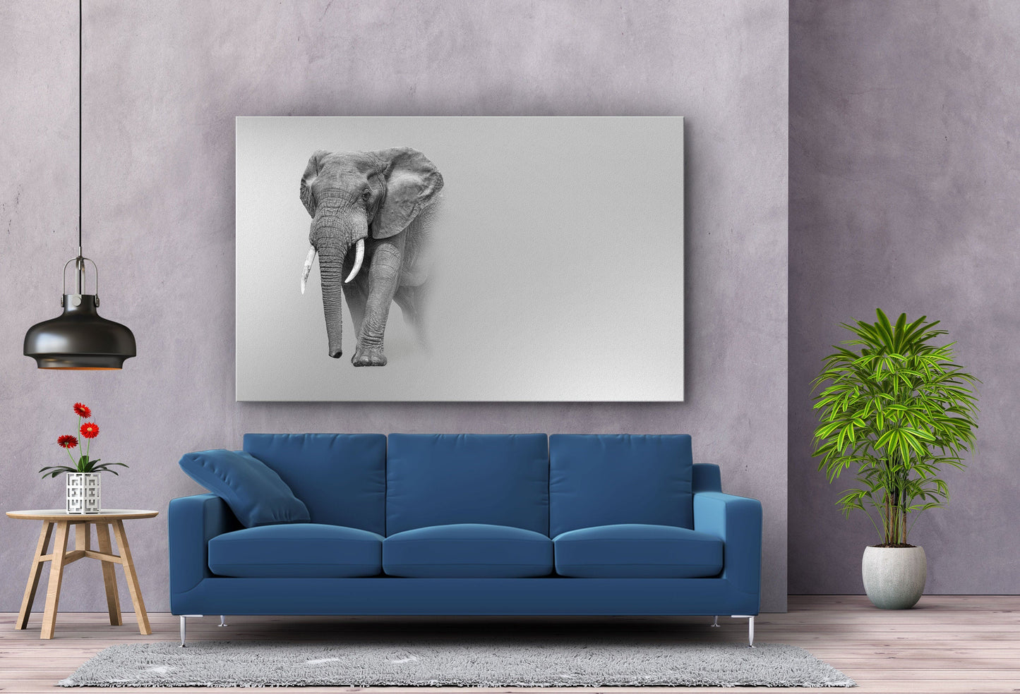 Elephant, Large Glass Wall Art