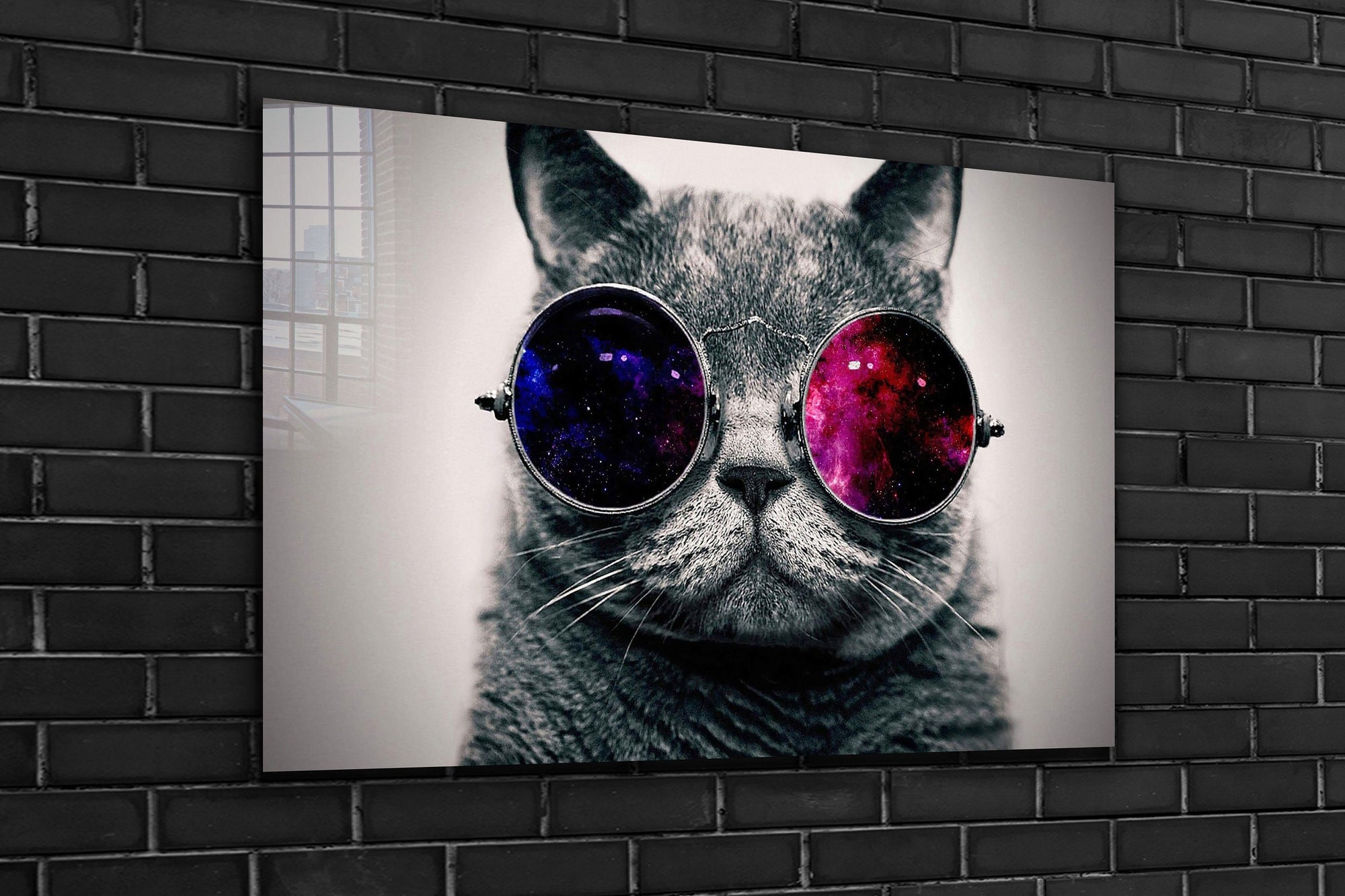 Cool Cat, Large Glass Wall Art