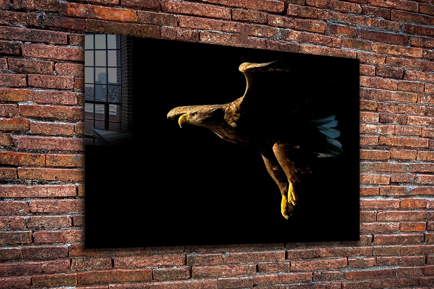 Flying Eagle, Large Glass Wall Art