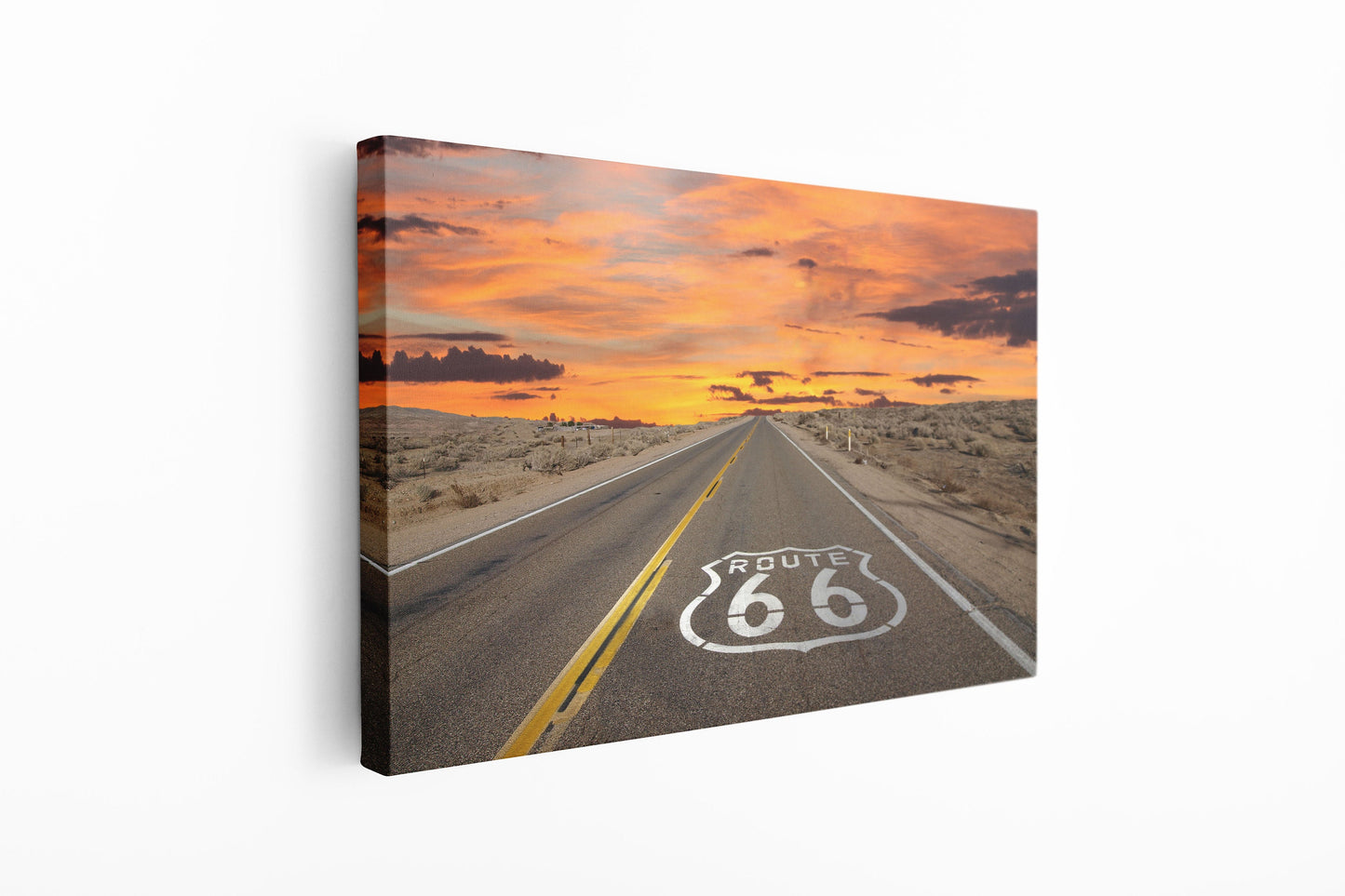 Route 66 to Sunset, Large Glass Wall Art