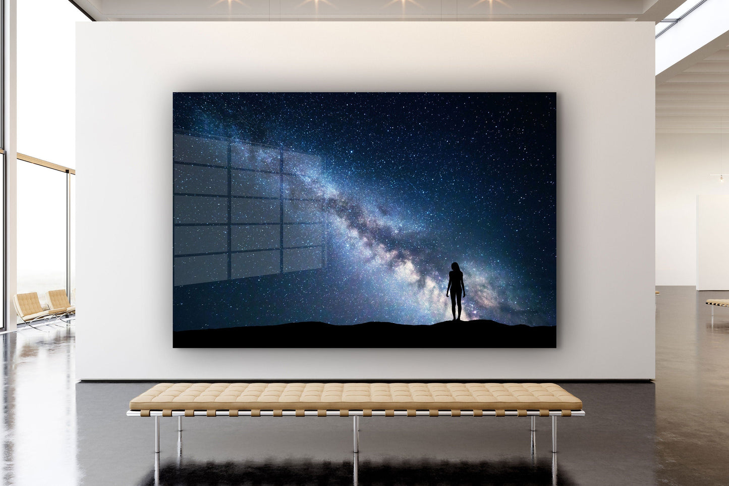 Man In Milky Way, Large Glass Wall Art