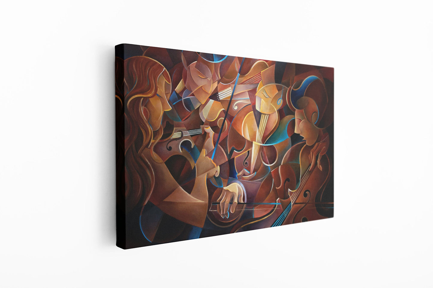 Abstract Musicians, Large Glass Wall Art