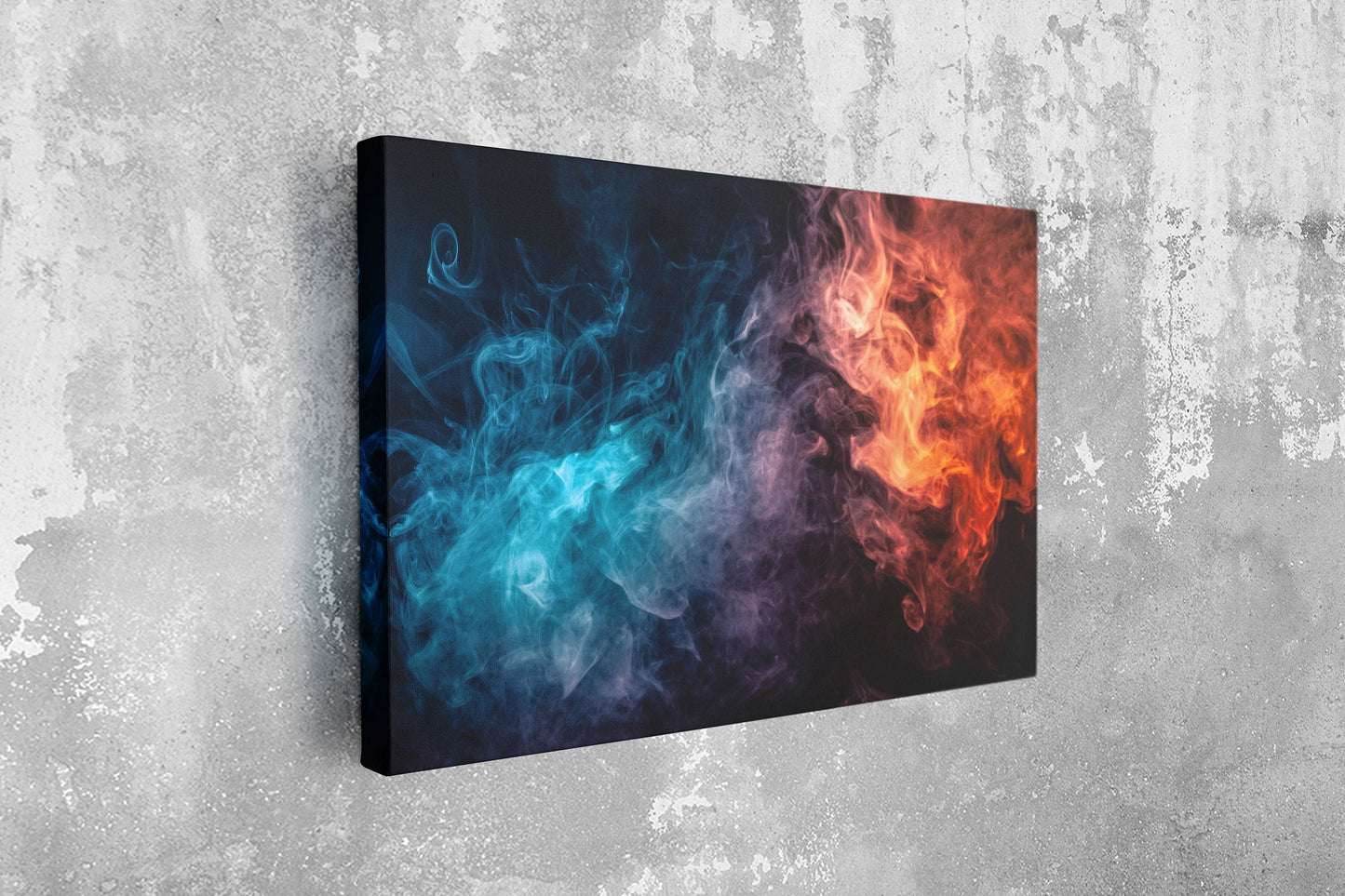 Fire and Ice Abstract, Large Glass Wall Art