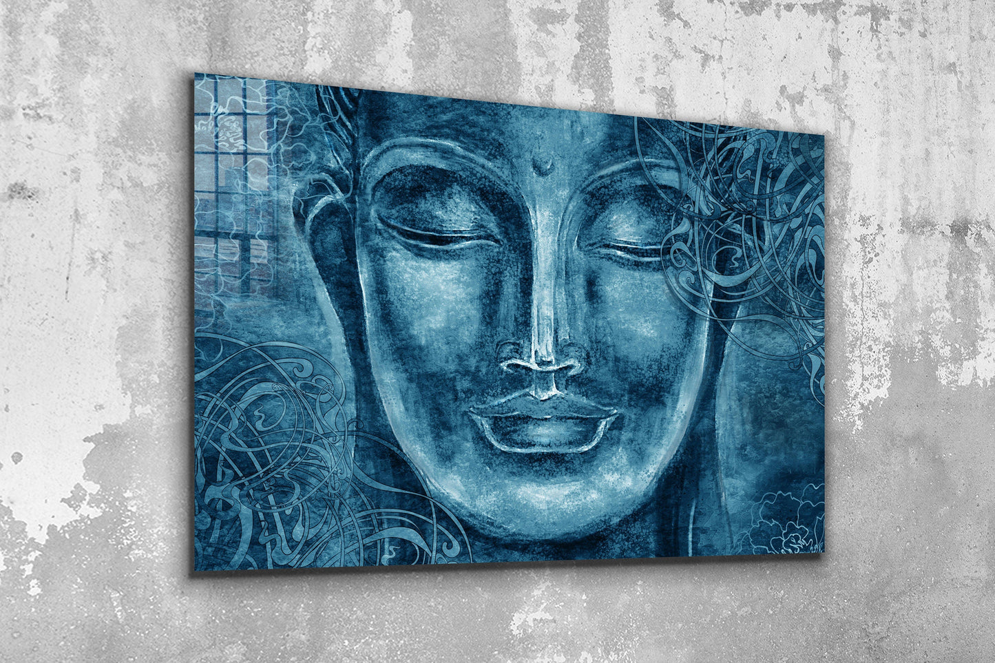 Buddha Abstract, Large Glass Wall Art