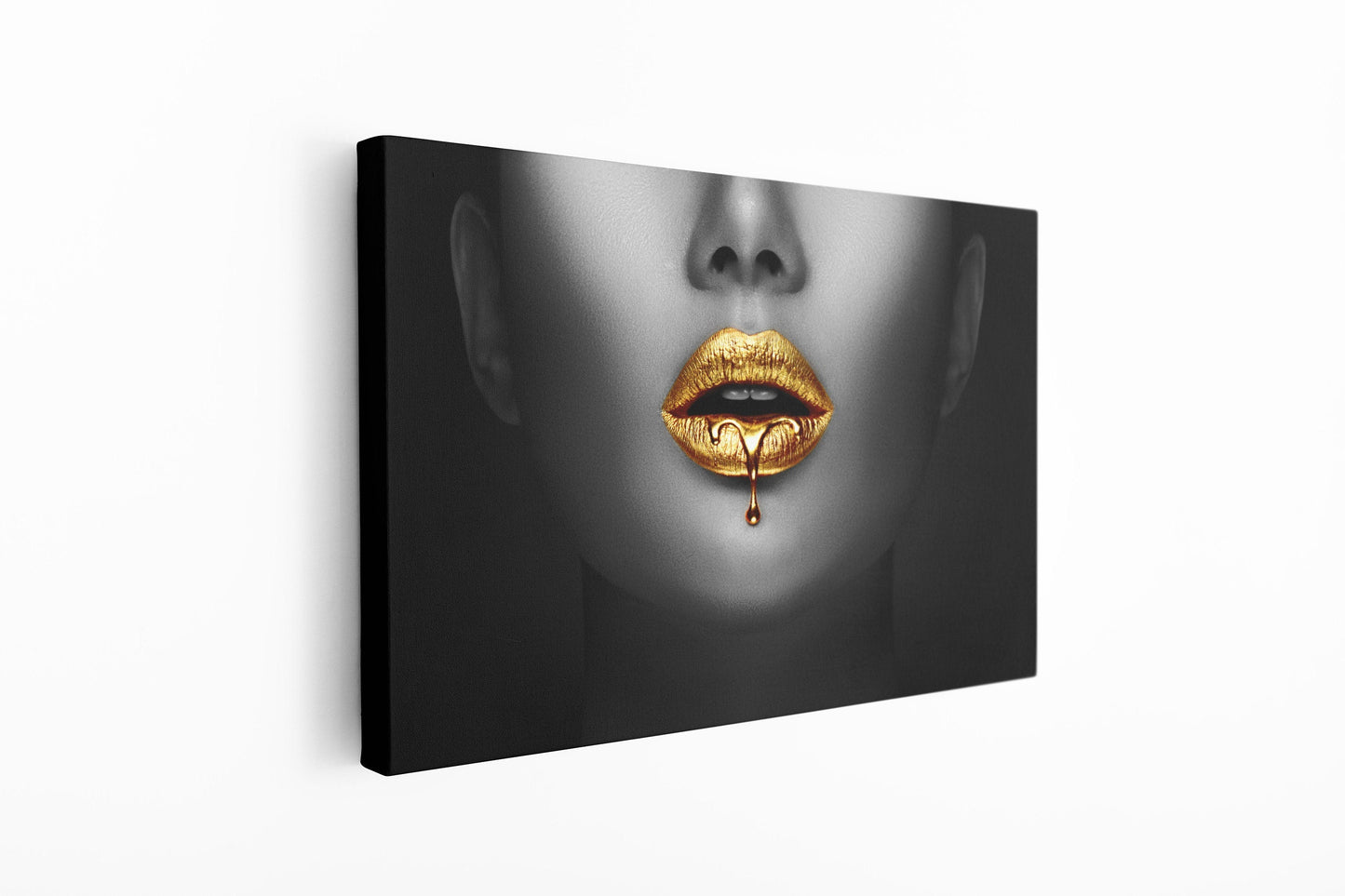 Make Up Lips, Large Glass Wall Art