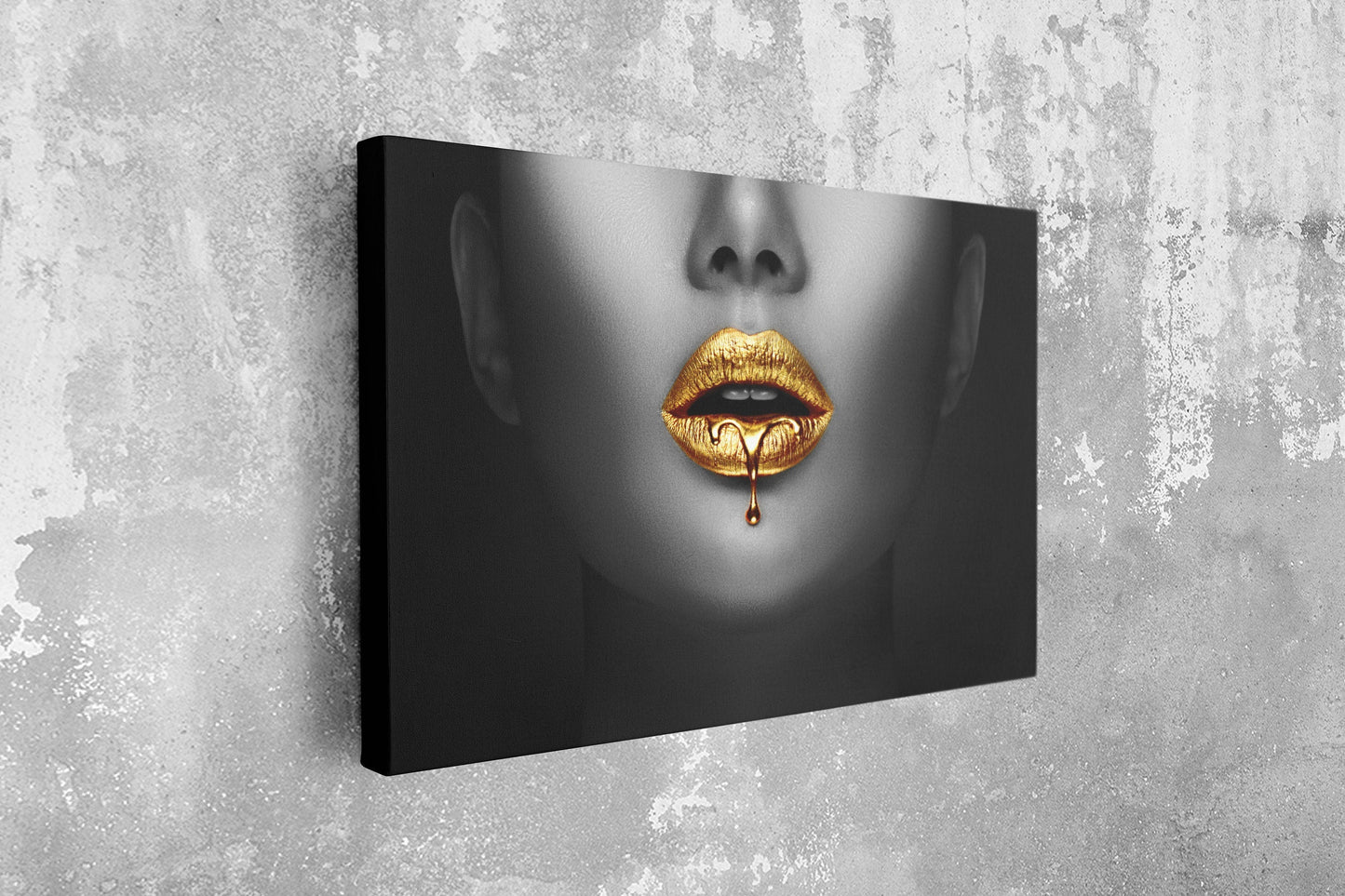 Make Up Lips, Large Glass Wall Art