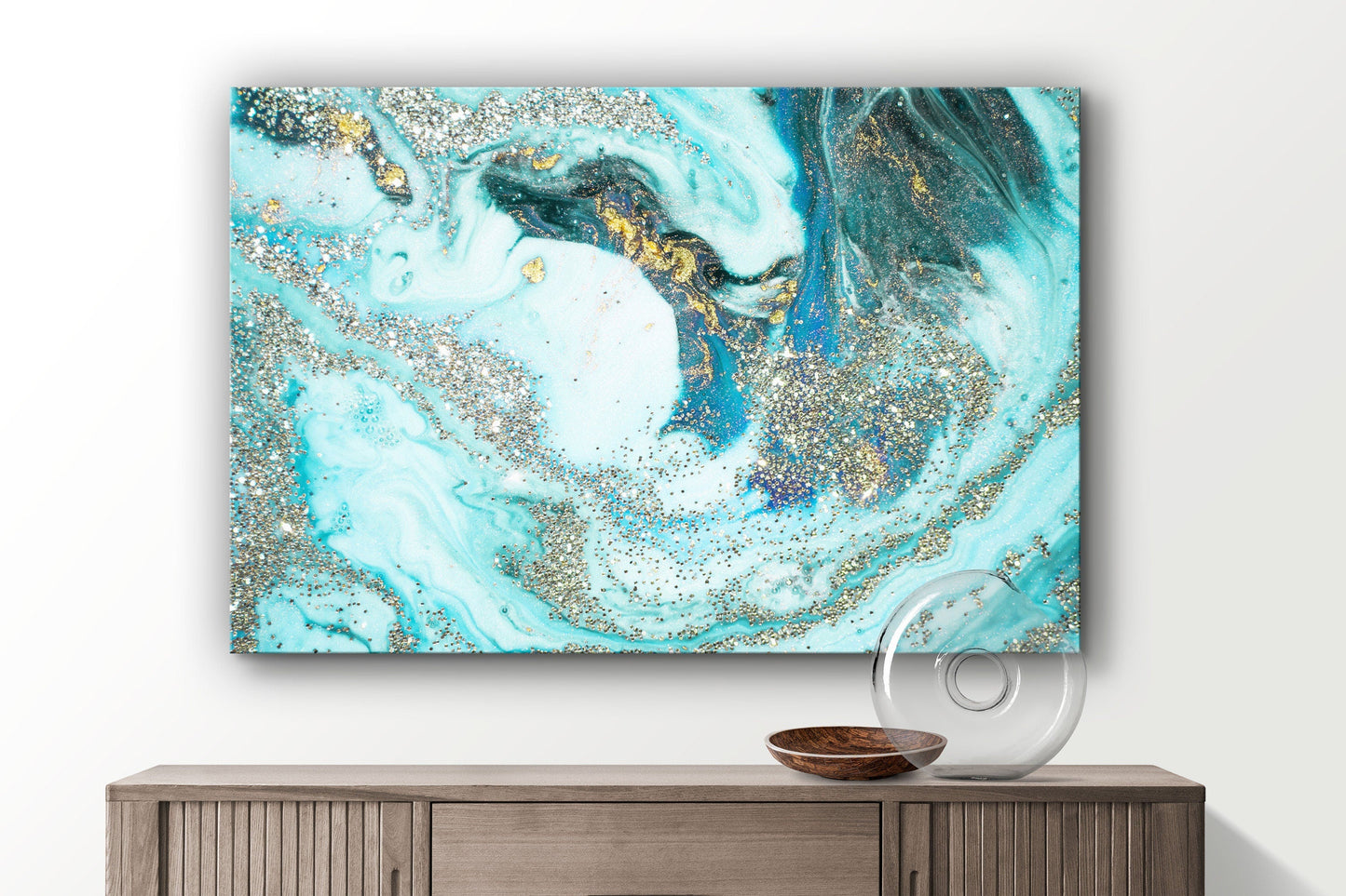 Abstract Marble Large Glass Wall Art
