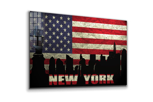 US Flag, Large Glass Wall Art