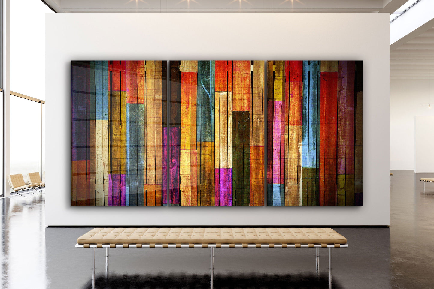 Wood Panels, Large Glass Wall Art