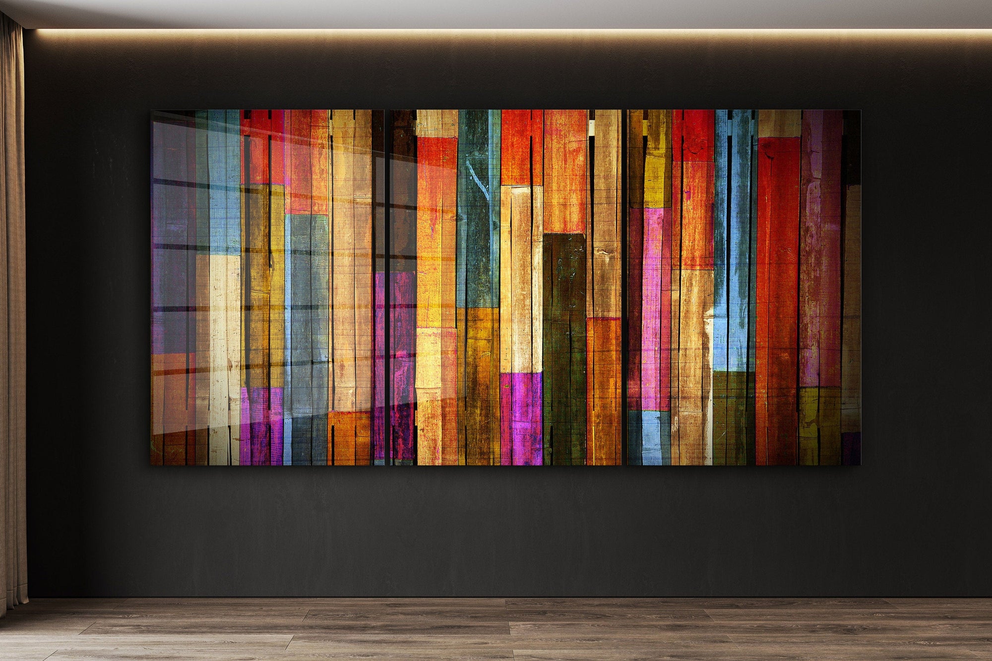 Wood Panels, Large Glass Wall Art