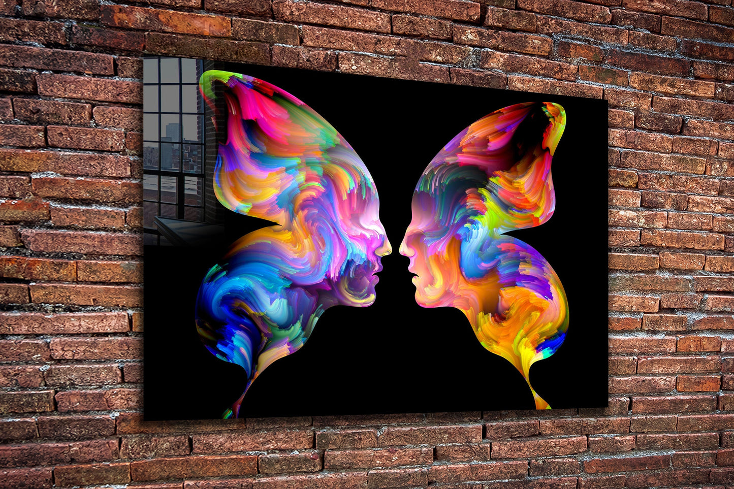 Abstract Human, Large Glass Wall Art