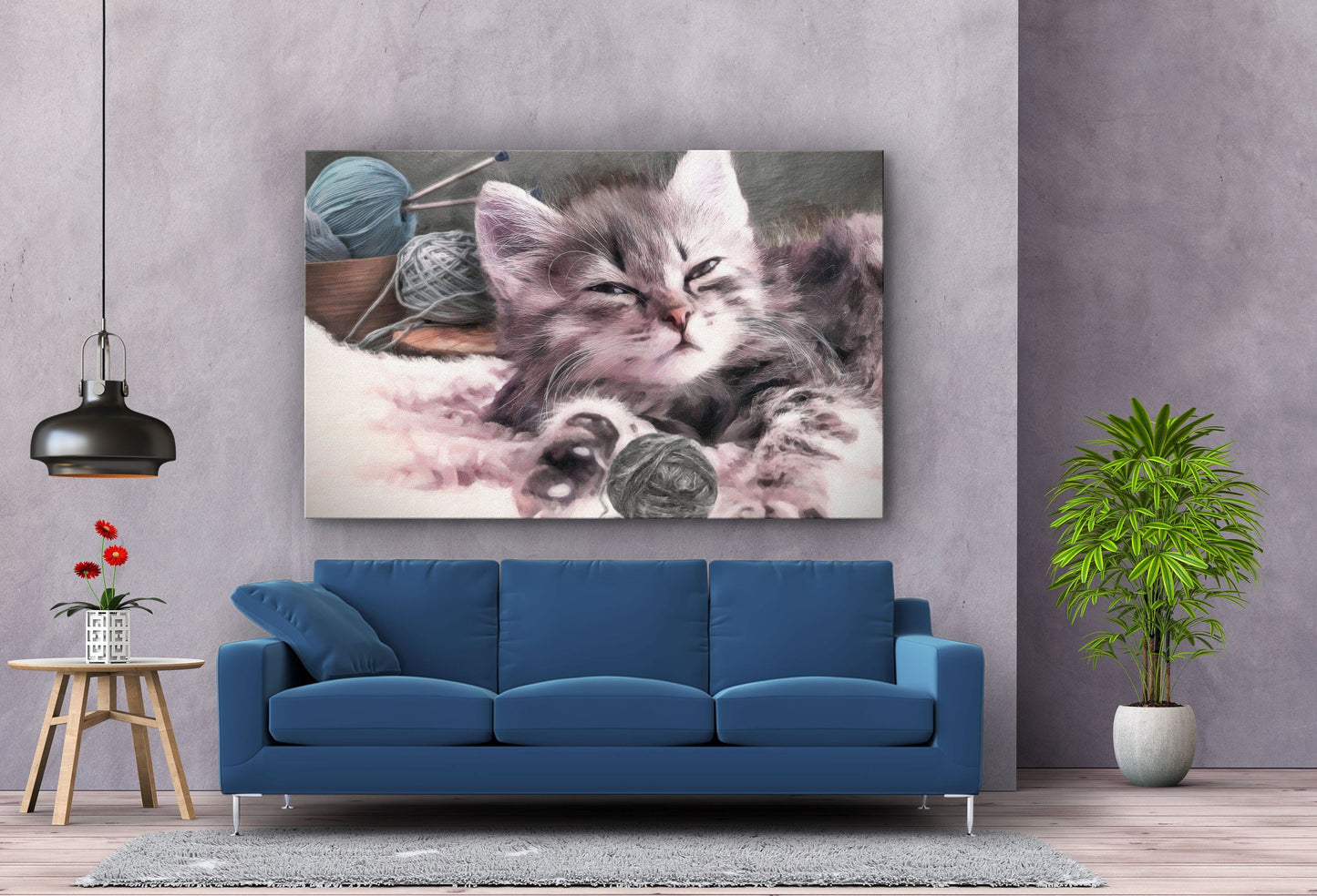 Cute Cat, Large Glass Wall Art