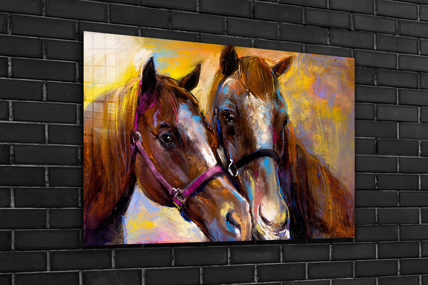 Horses, Large Glass Wall Art