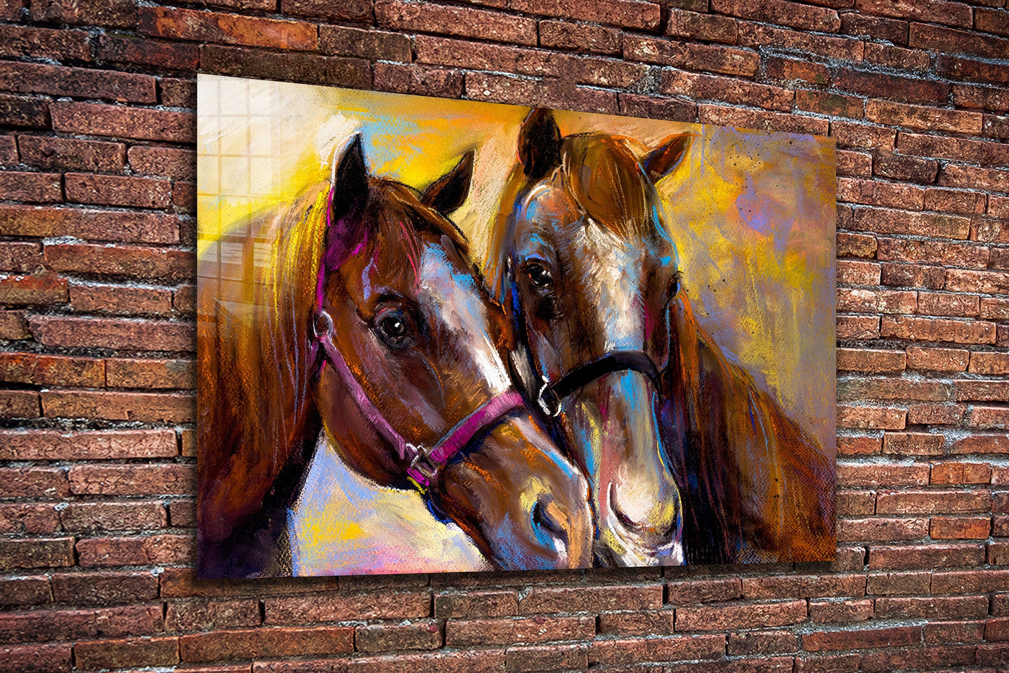 Horses, Large Glass Wall Art