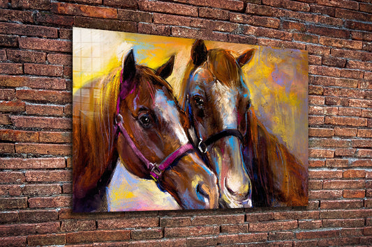 Horses, Large Glass Wall Art
