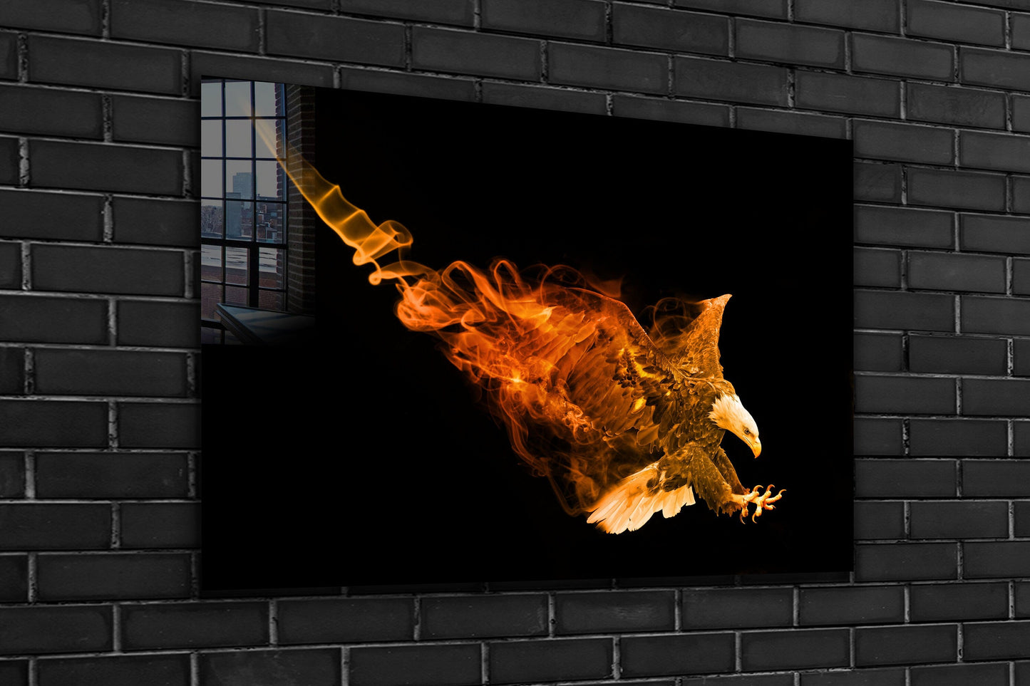 Abstract Eagle, Large Glass Wall Art