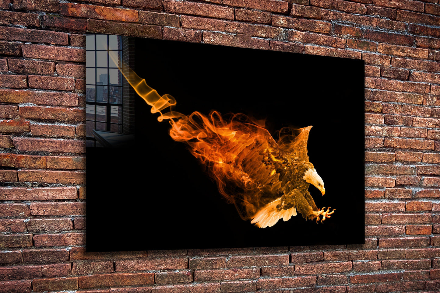 Abstract Eagle, Large Glass Wall Art