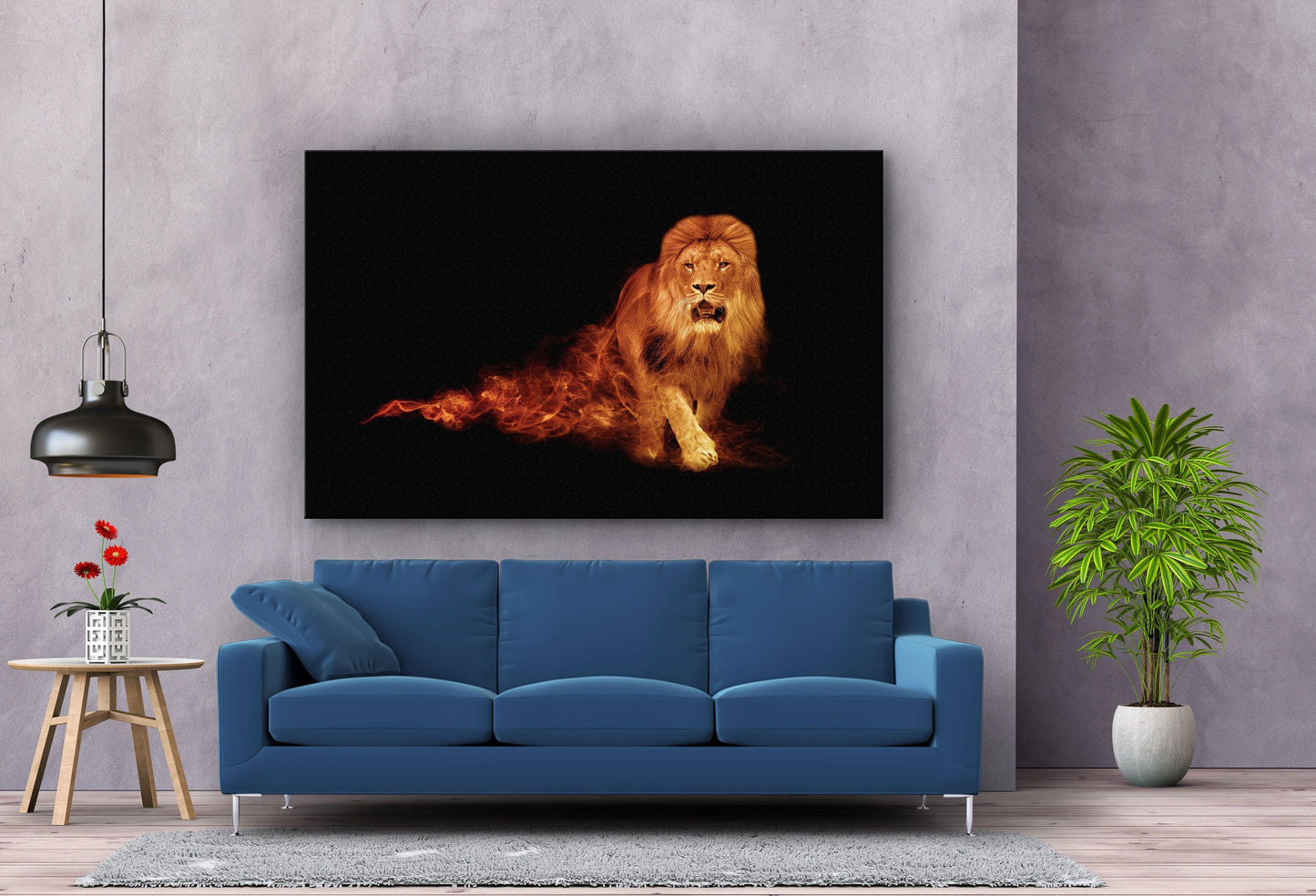 Abstract Lion, Large Glass Wall Art