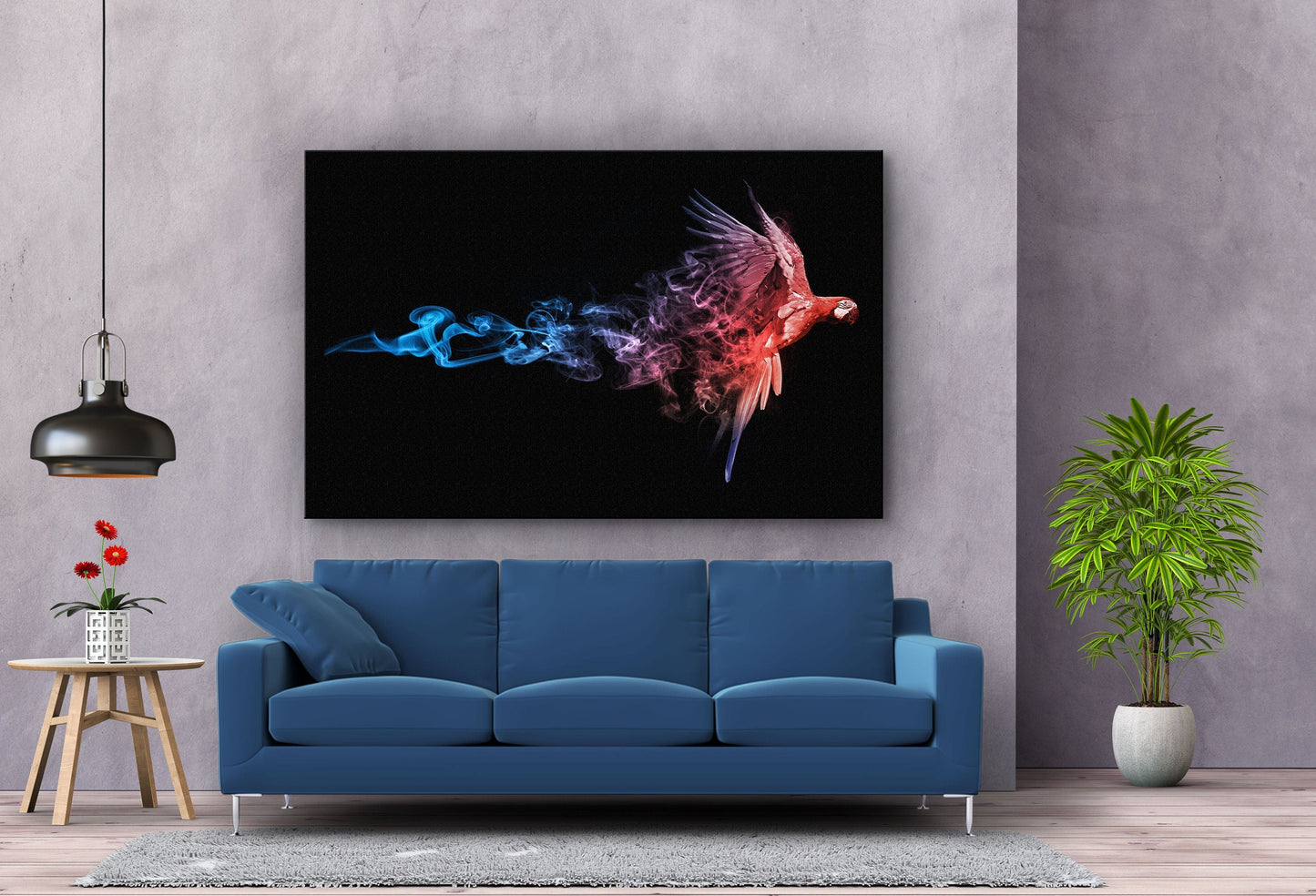 Abstract Parrot, Large Glass Wall Art