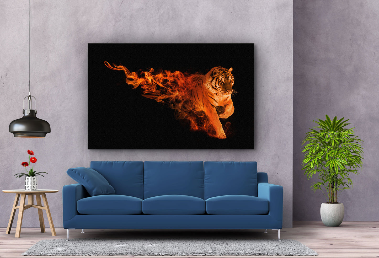 Tiger Abstract, Large Glass Wall Art