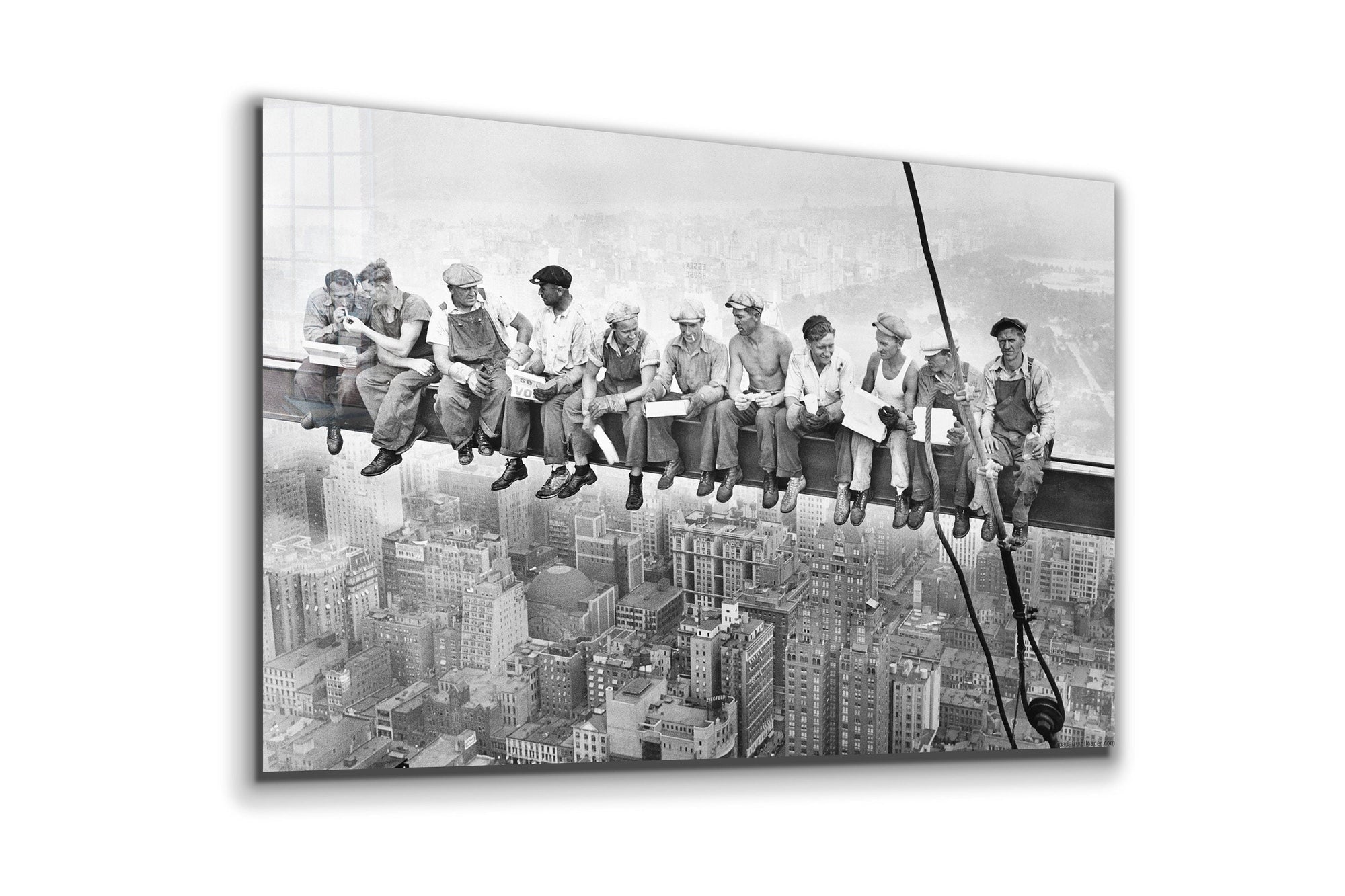 Lunch atop a Skyscraper, Large Glass Wall Art