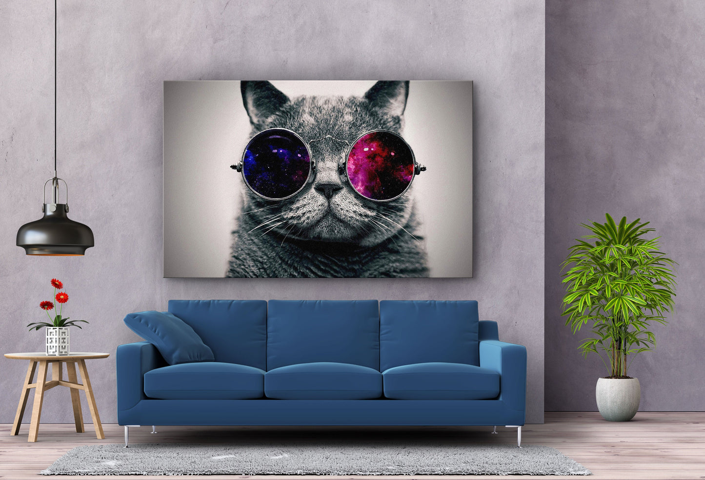 Cool Cat, Large Glass Wall Art