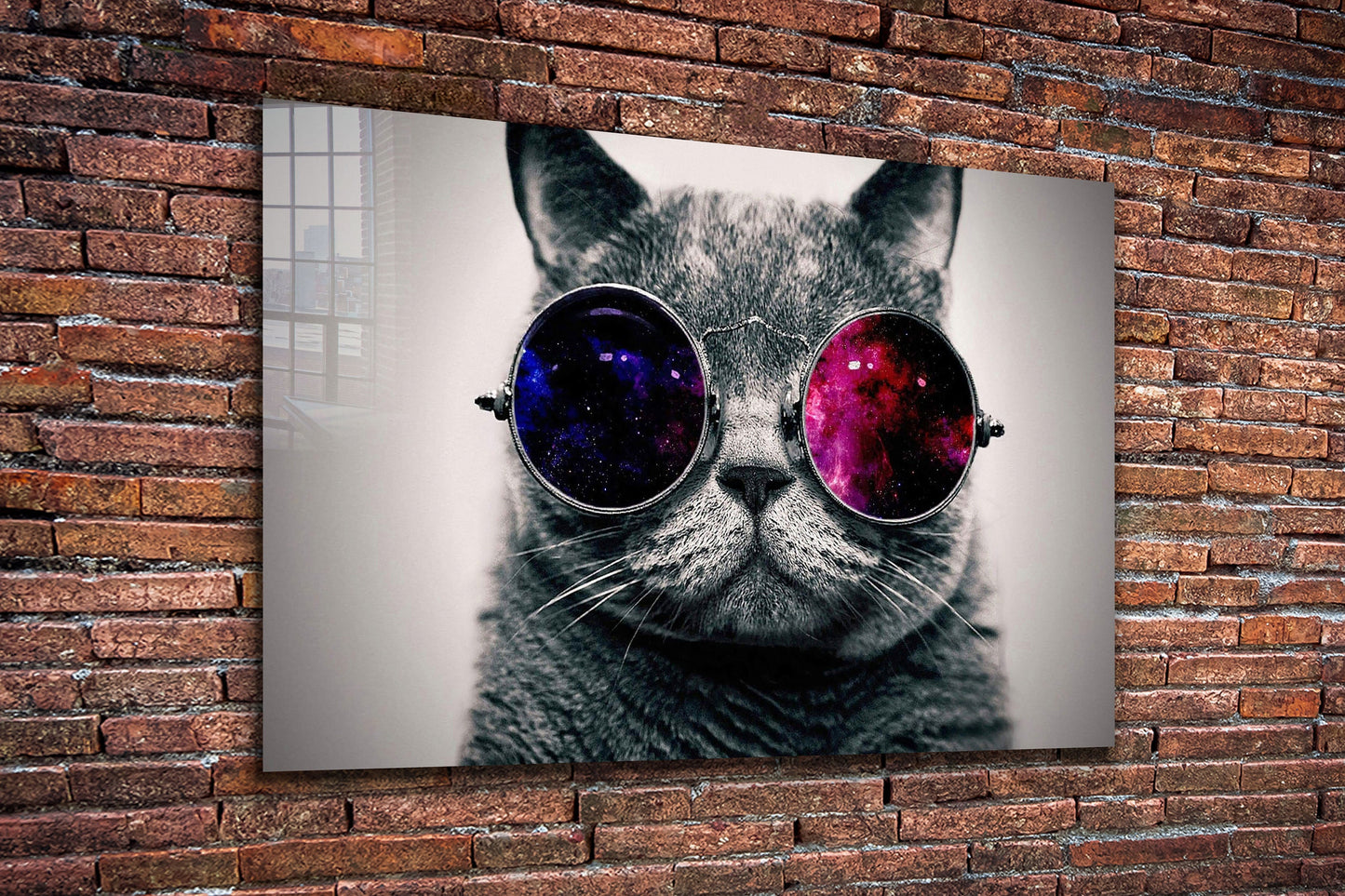 Cool Cat, Large Glass Wall Art