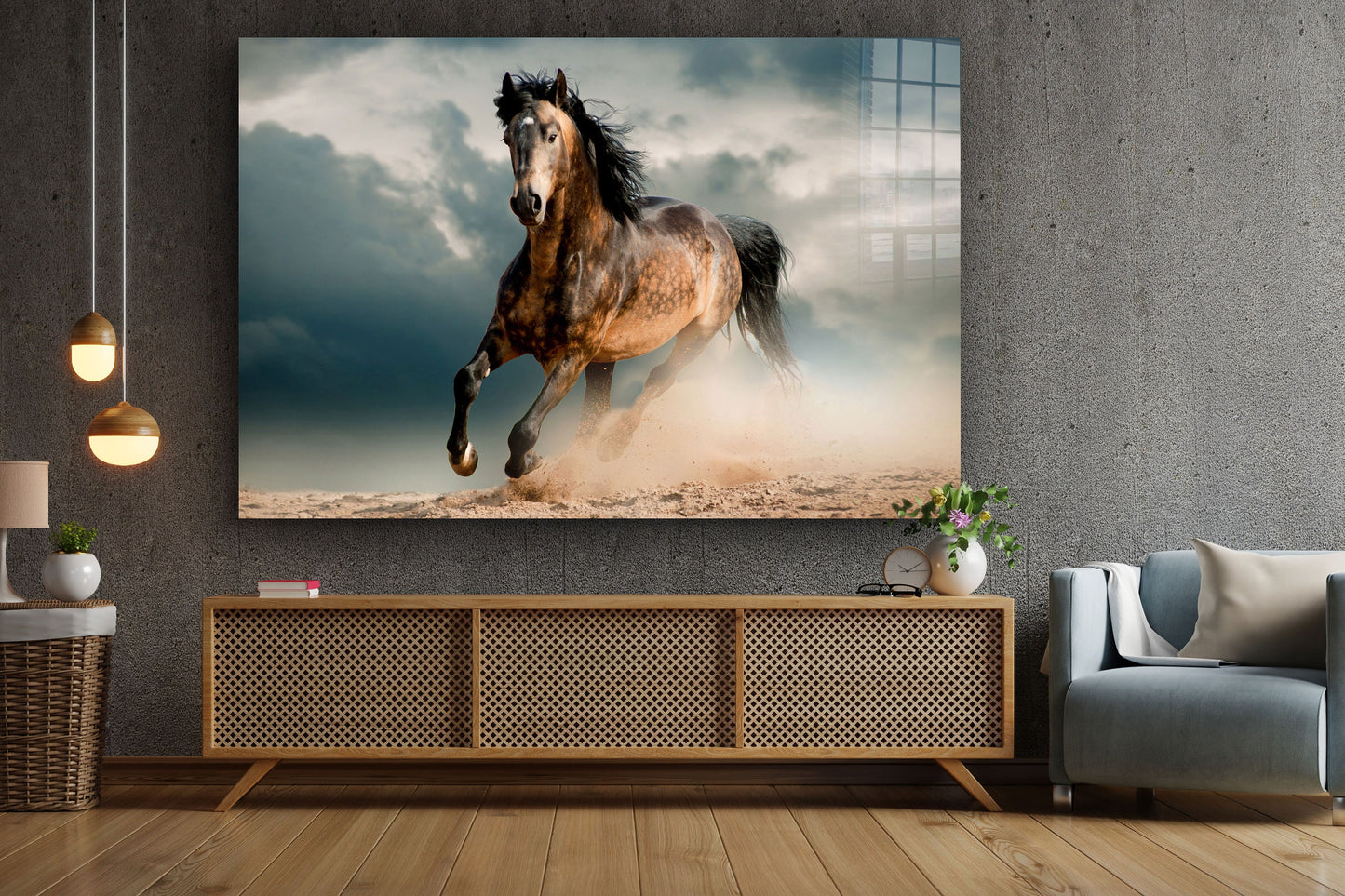 Beautiful Wild Horse, Large Glass Wall Art