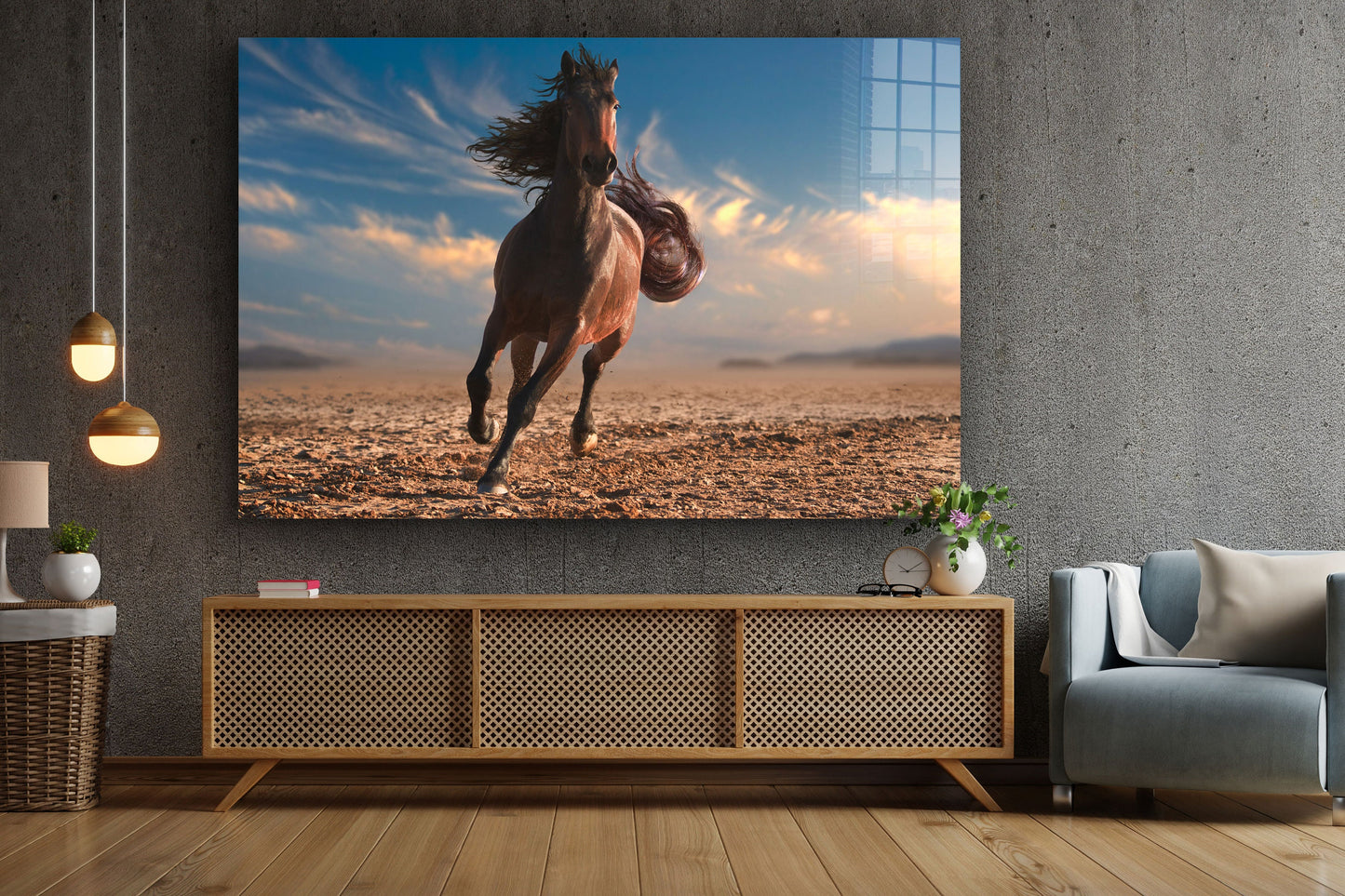 Beautiful Horse, Large Glass Wall Art