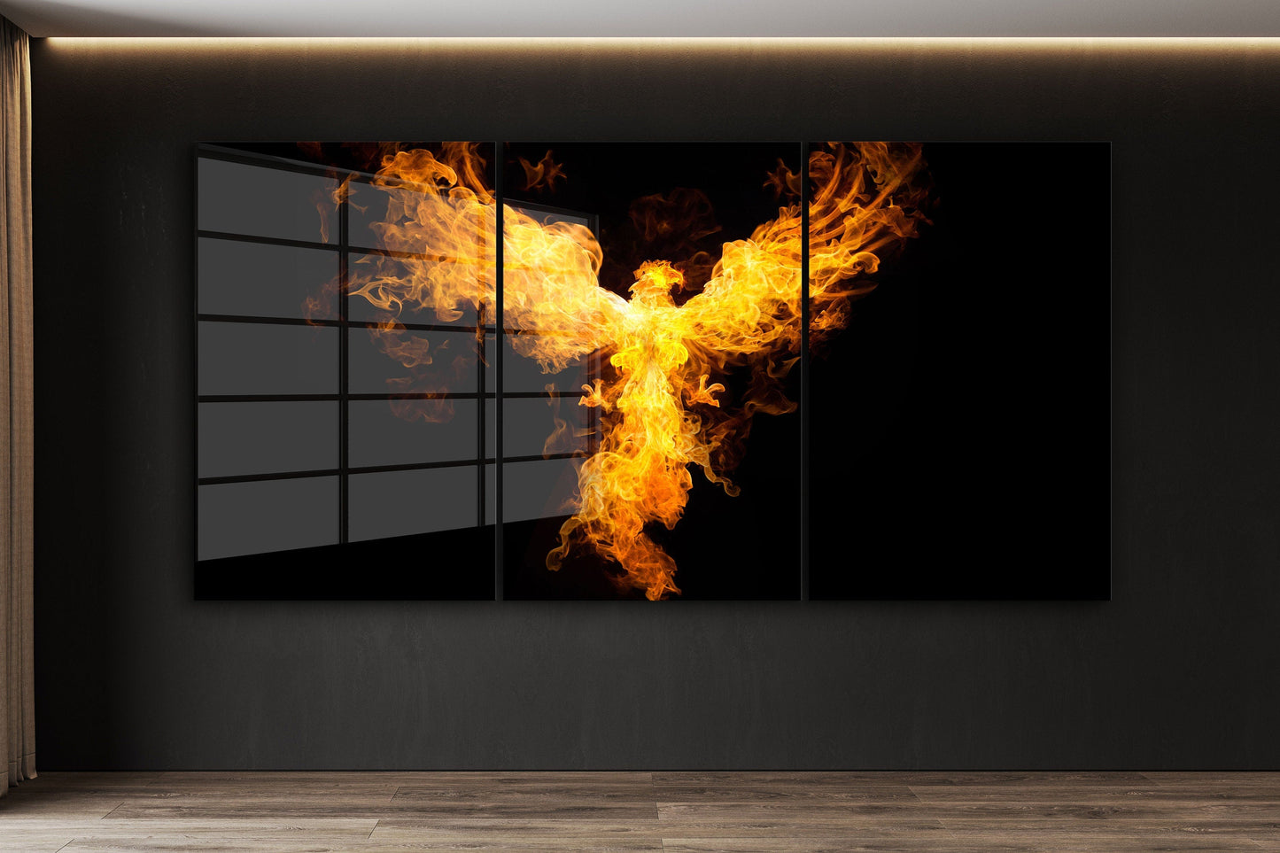 Phoenix Flames, Large Glass Wall Art