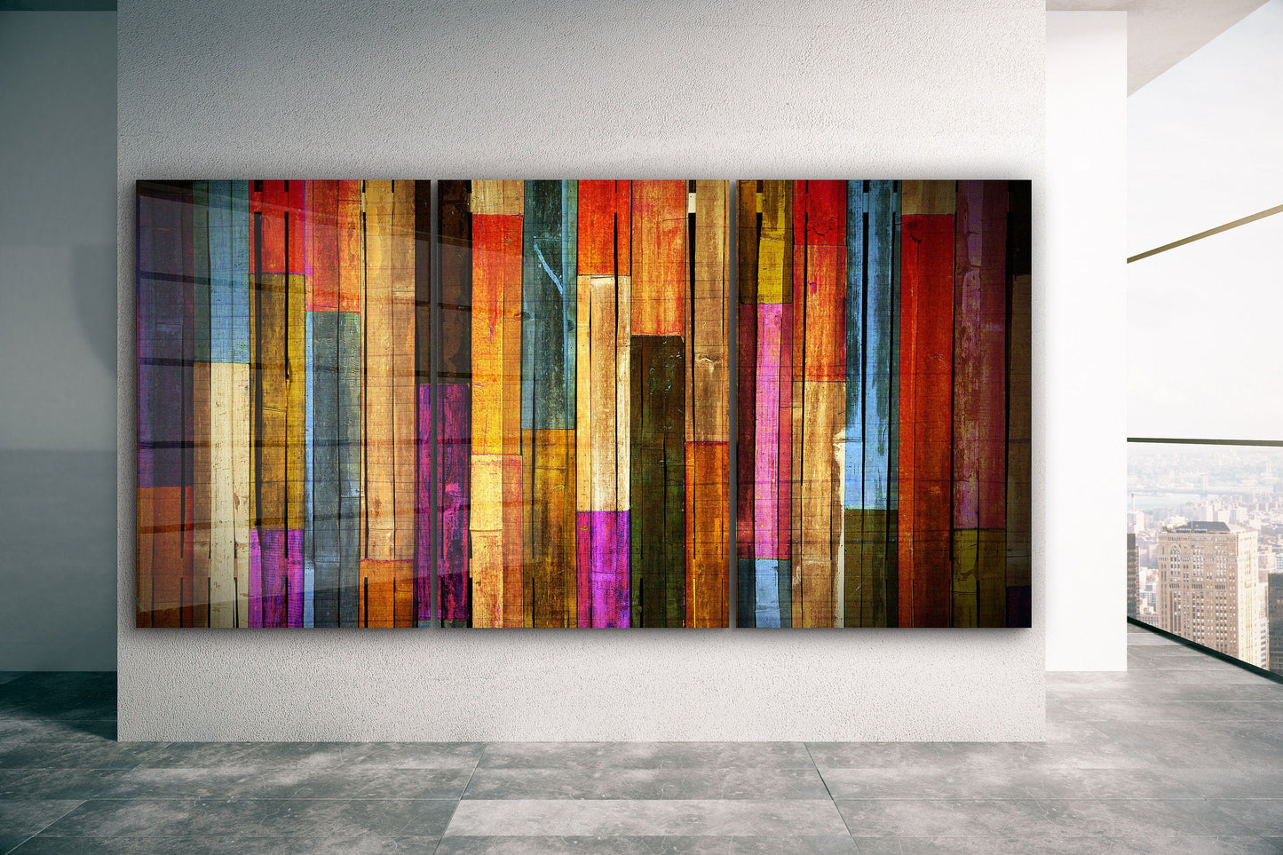 Wood Panels, Large Glass Wall Art
