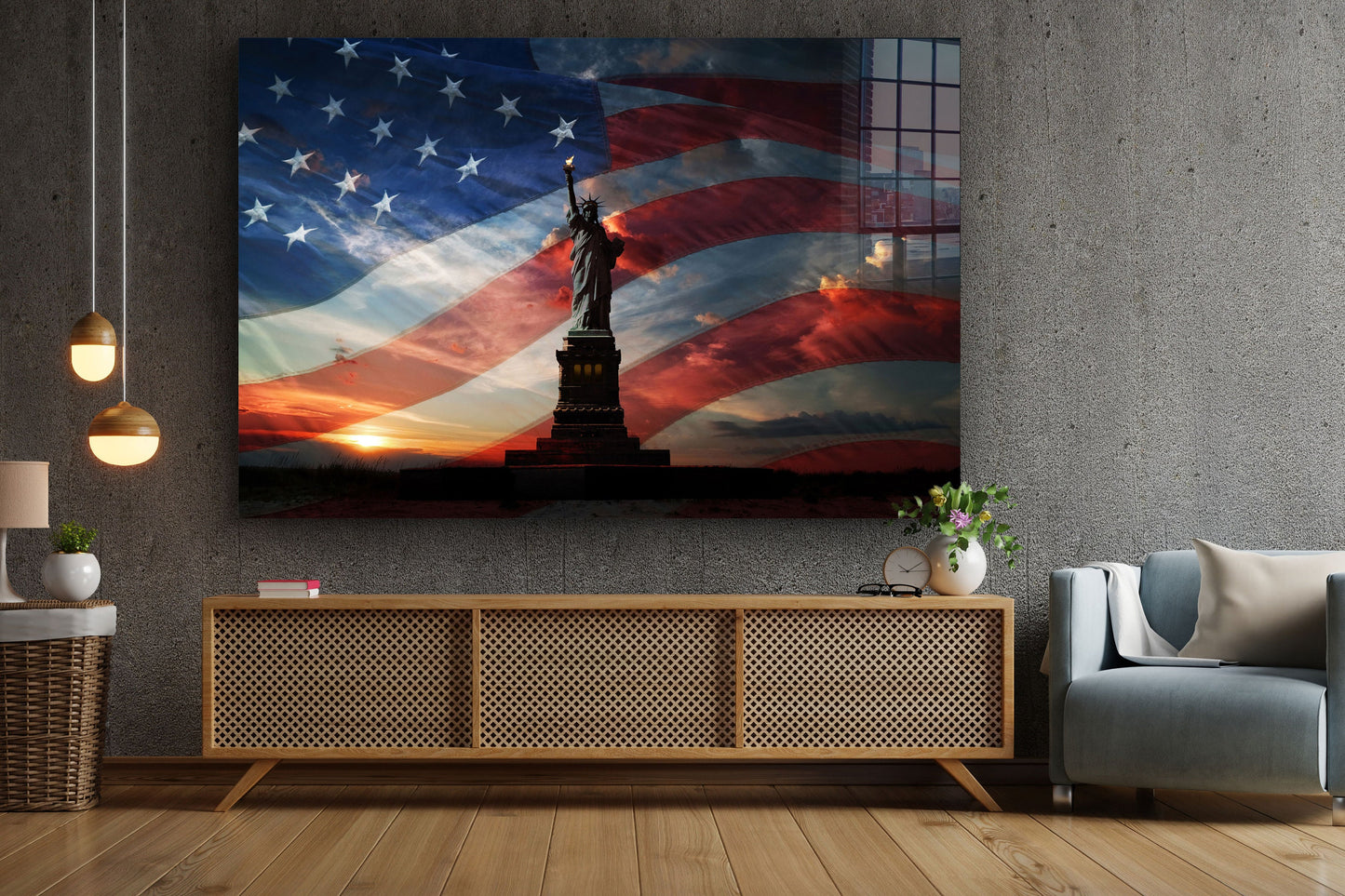 American Symbols, Large Glass Wall Art
