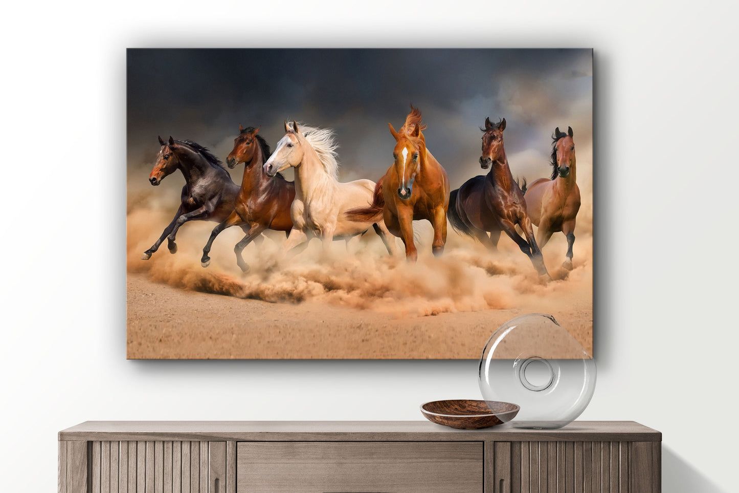 Wild Horses, Large Glass Wall Art