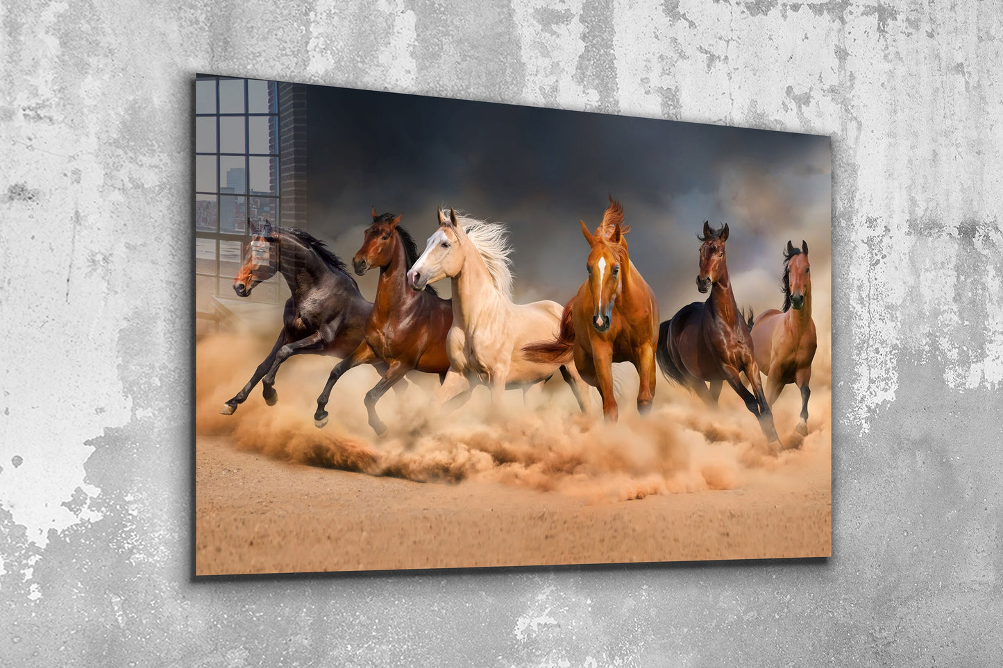 Wild Horses, Large Glass Wall Art