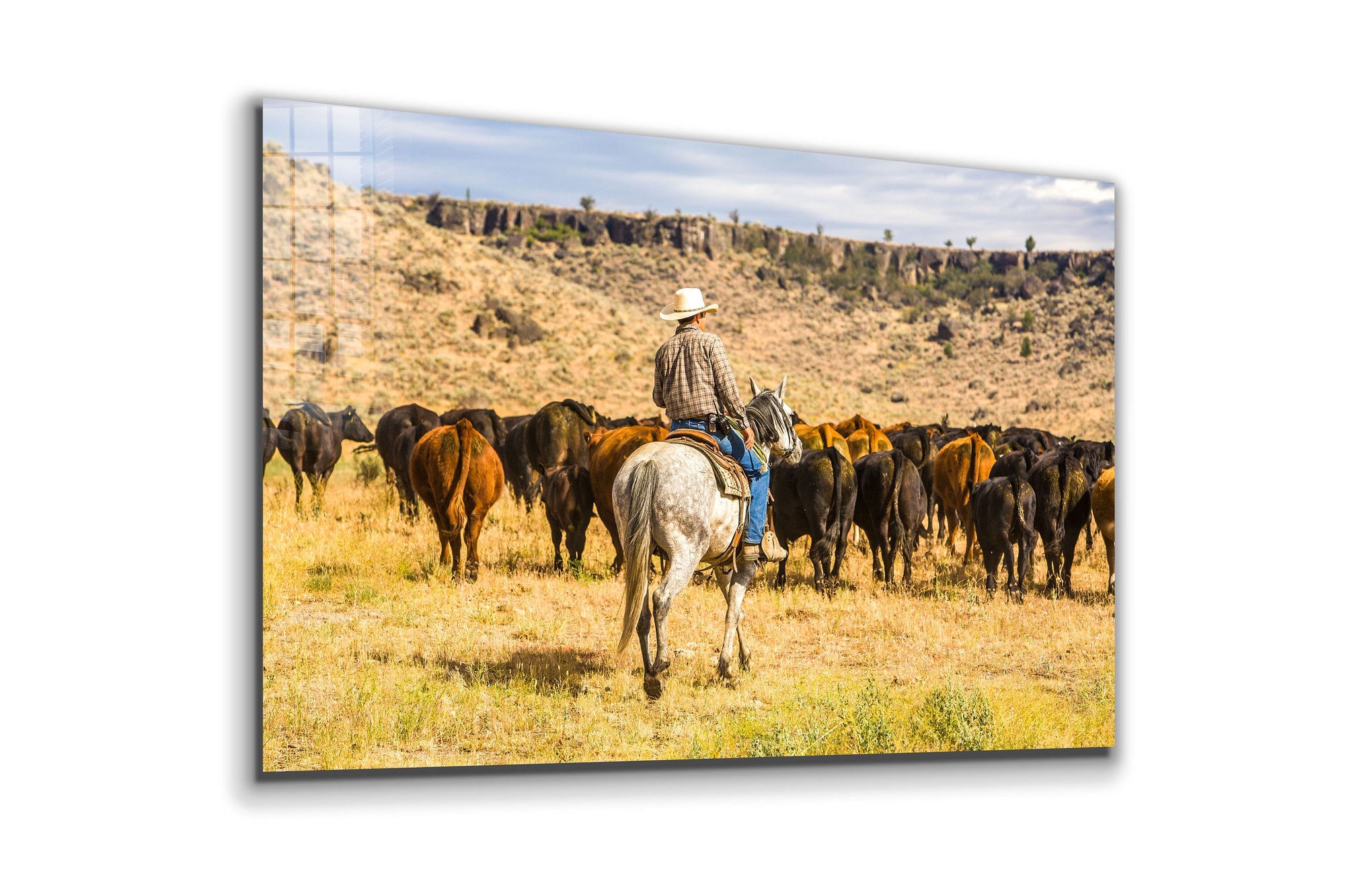 Cowboy Large Glass Wall Art